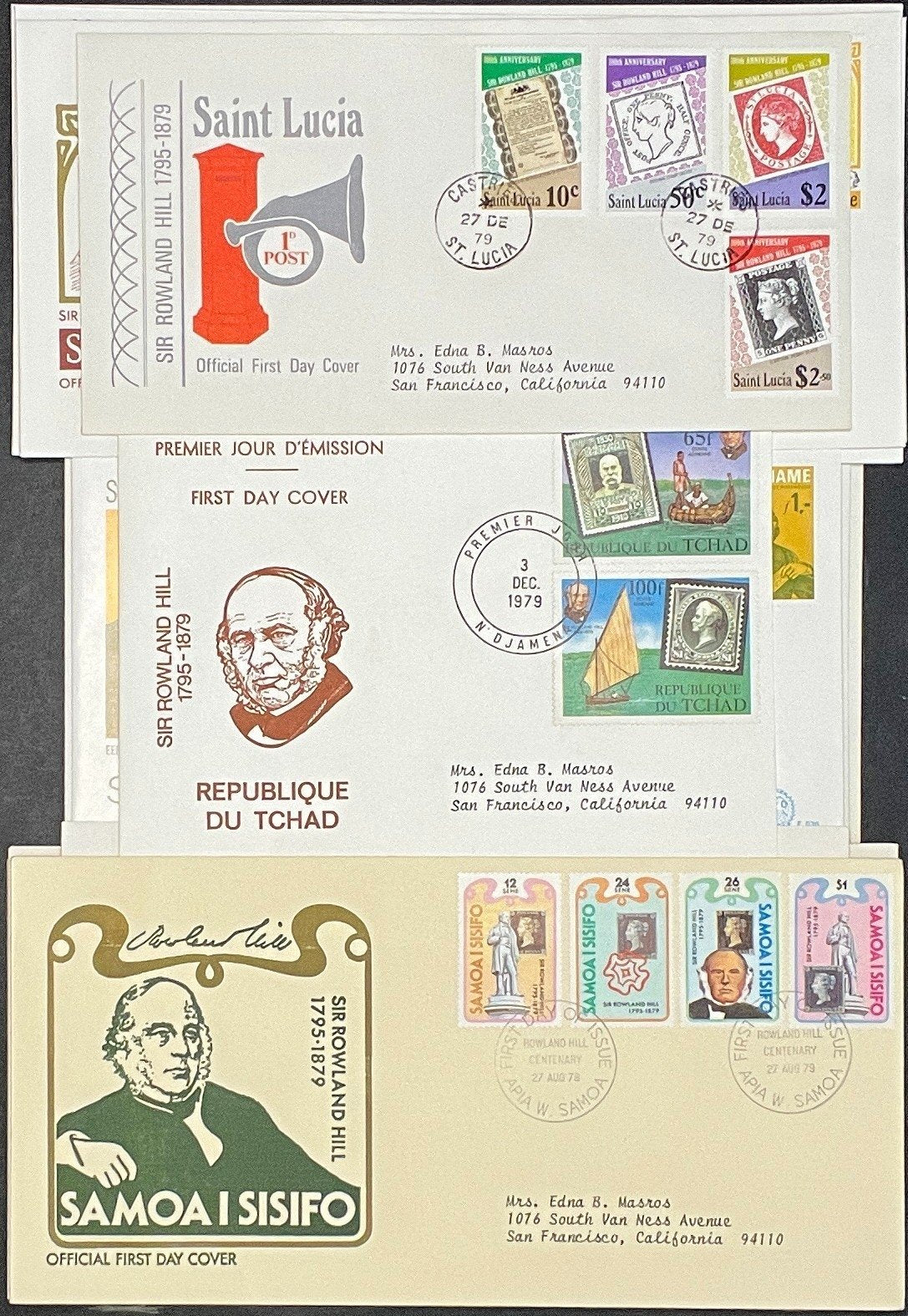 Sir Roland Hill Penny Black FDC Collection 54 Covers ZAYIX