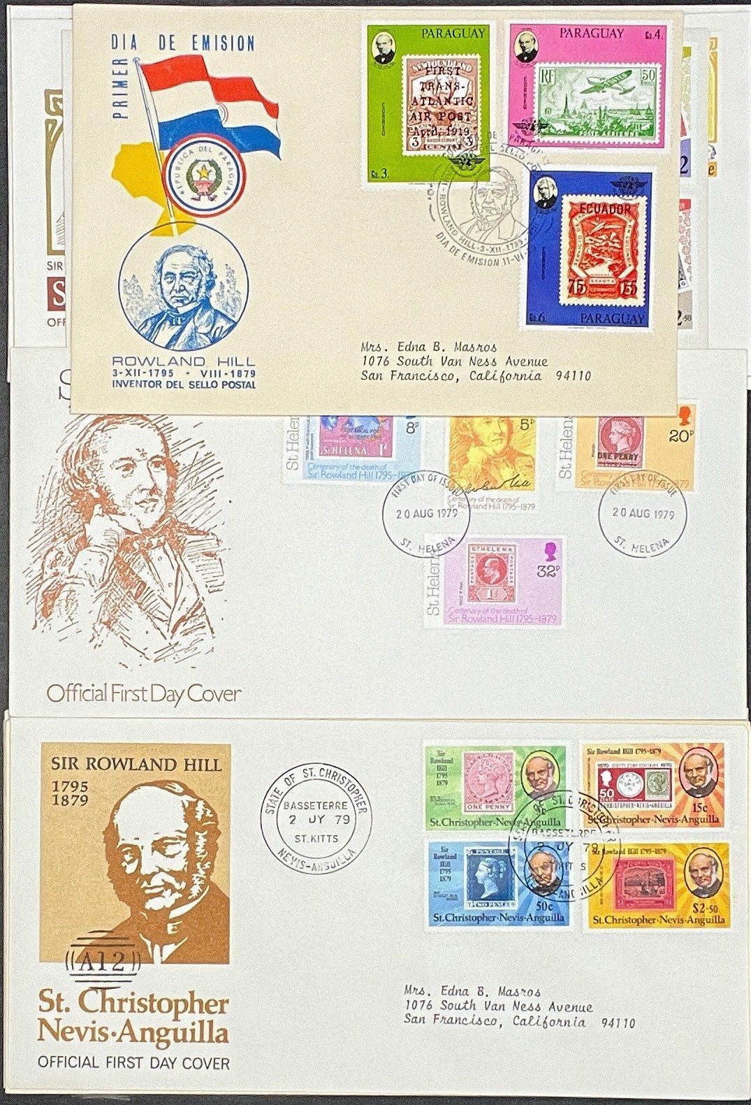 Sir Roland Hill Penny Black FDC Collection 54 Covers ZAYIX