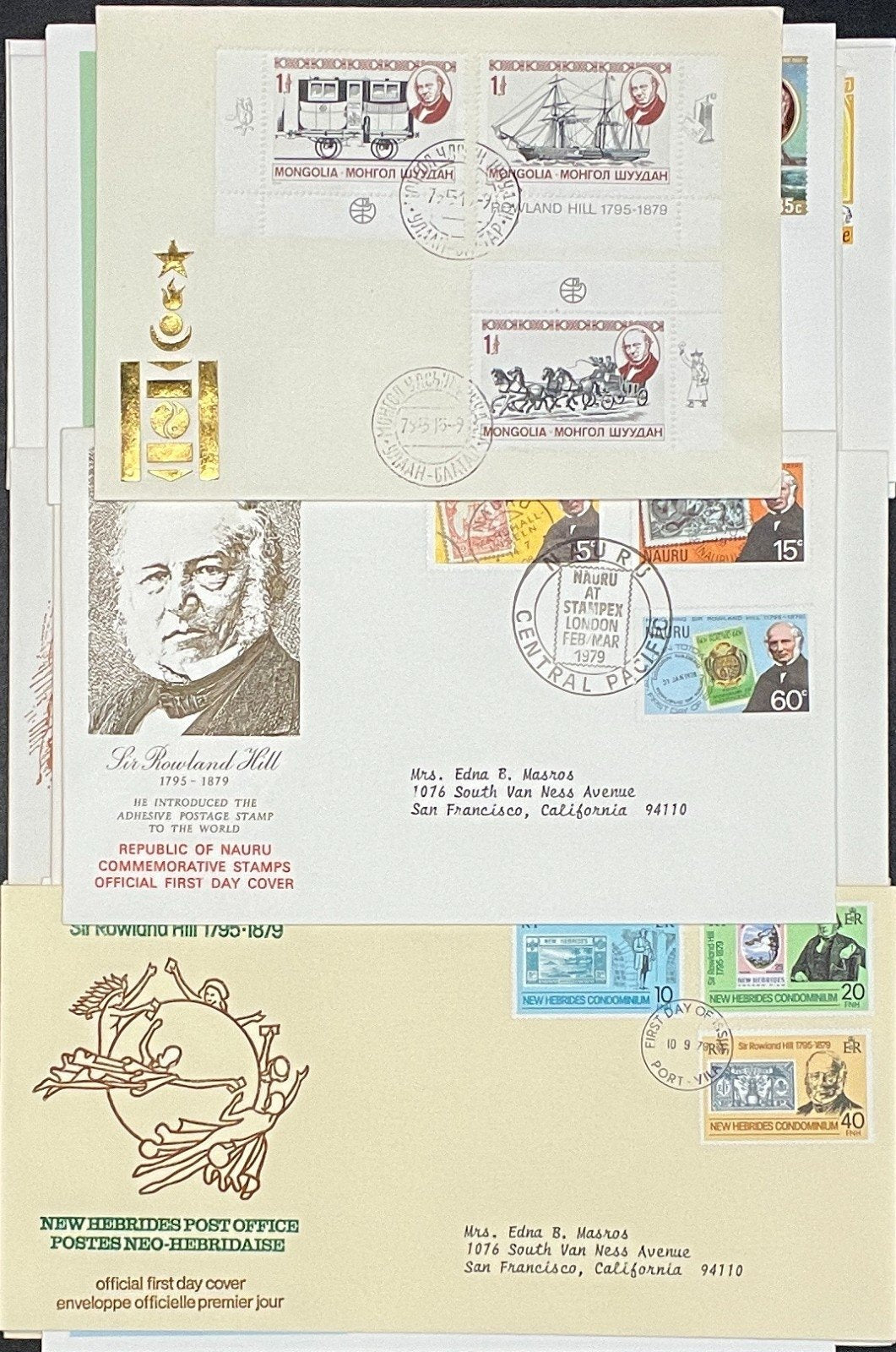 Sir Roland Hill Penny Black FDC Collection 54 Covers ZAYIX
