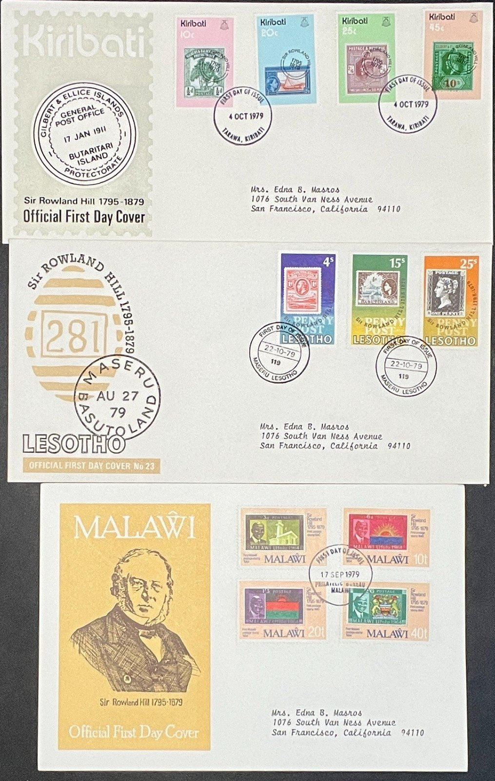 Sir Roland Hill Penny Black FDC Collection 54 Covers ZAYIX