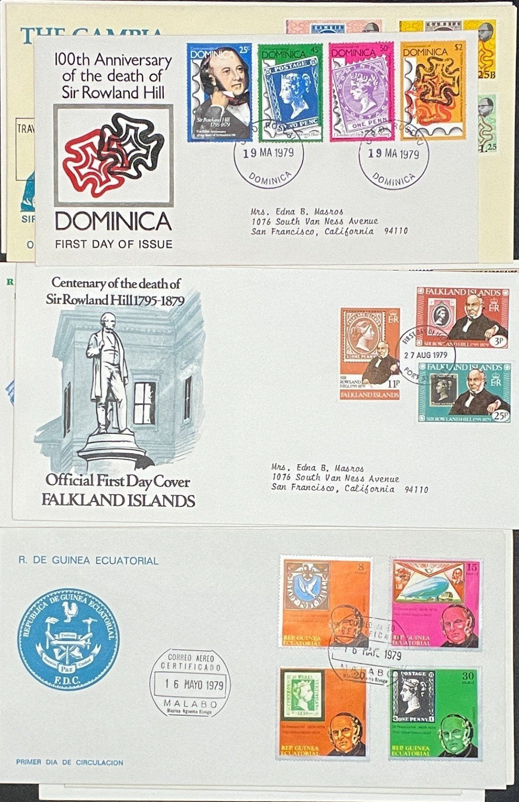 Sir Roland Hill Penny Black FDC Collection 54 Covers ZAYIX