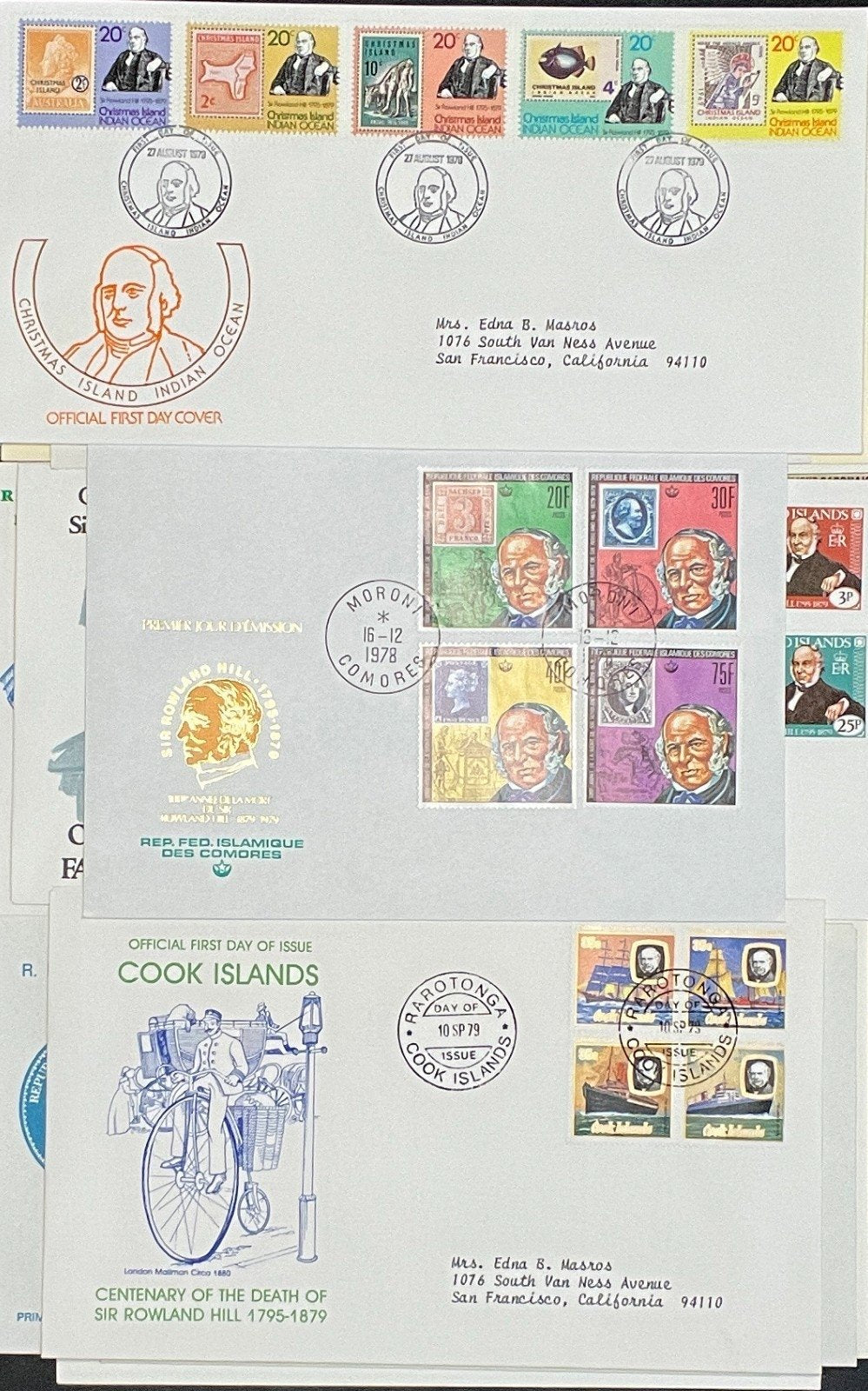 Sir Roland Hill Penny Black FDC Collection 54 Covers ZAYIX