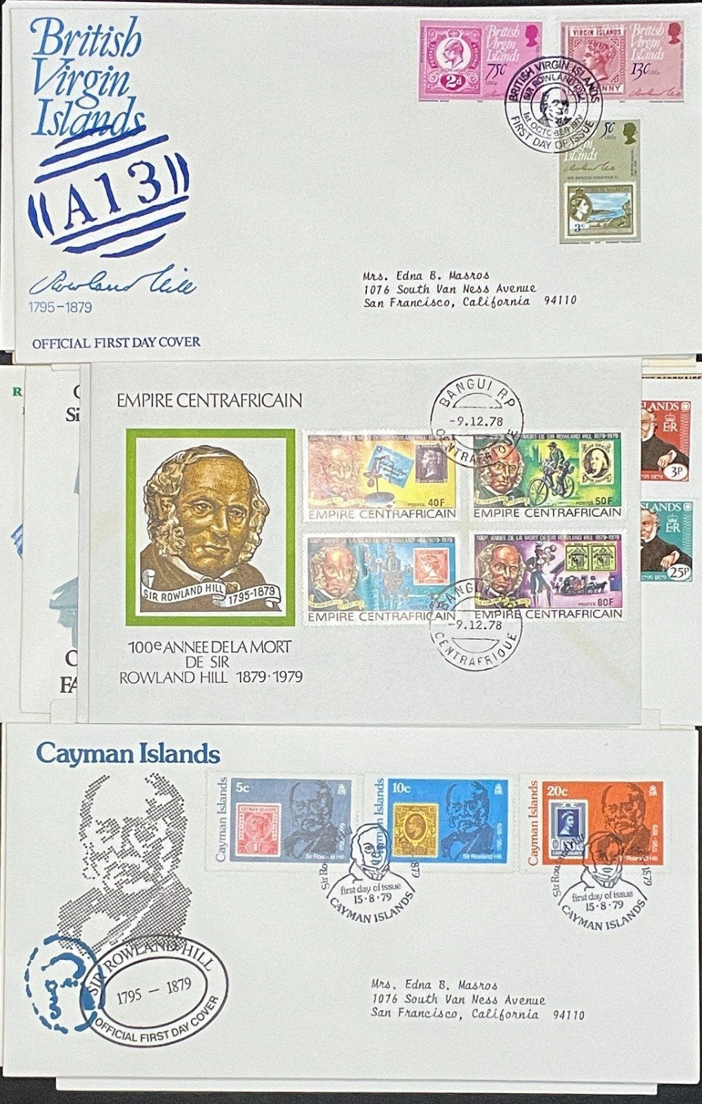 Sir Roland Hill Penny Black FDC Collection 54 Covers ZAYIX