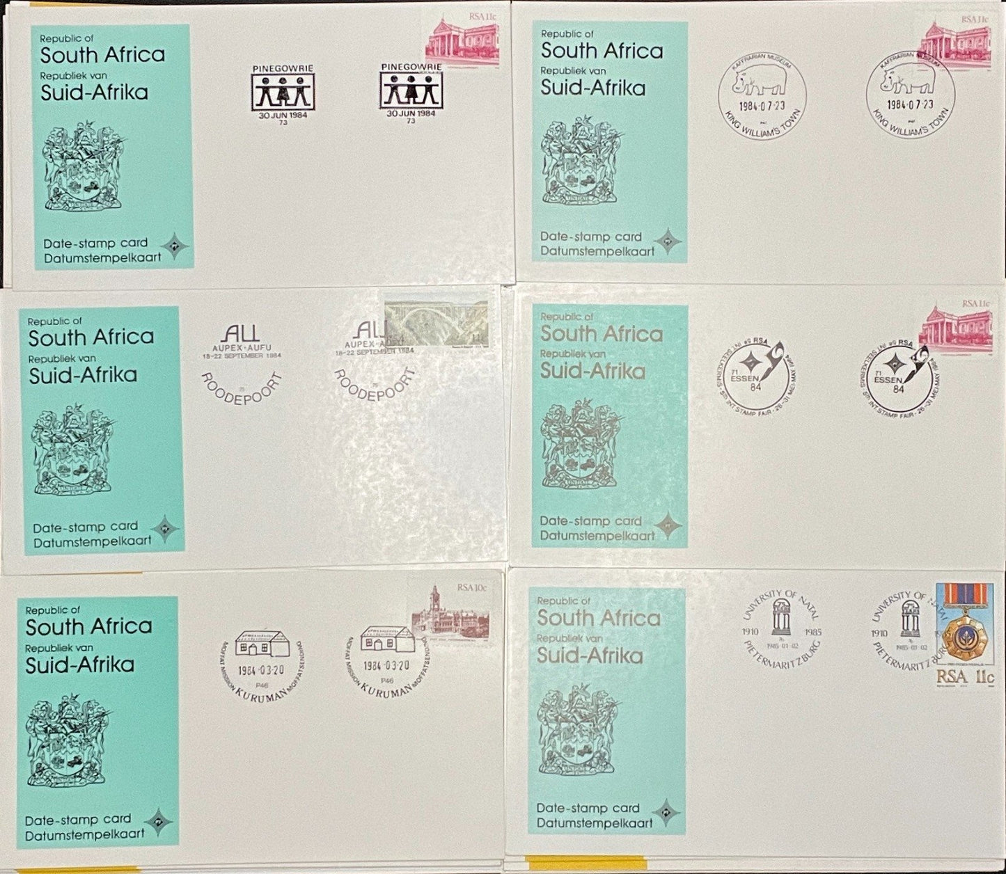 South Africa Event Covers Date Stamp Card Collection 50 Cards ZAYIX