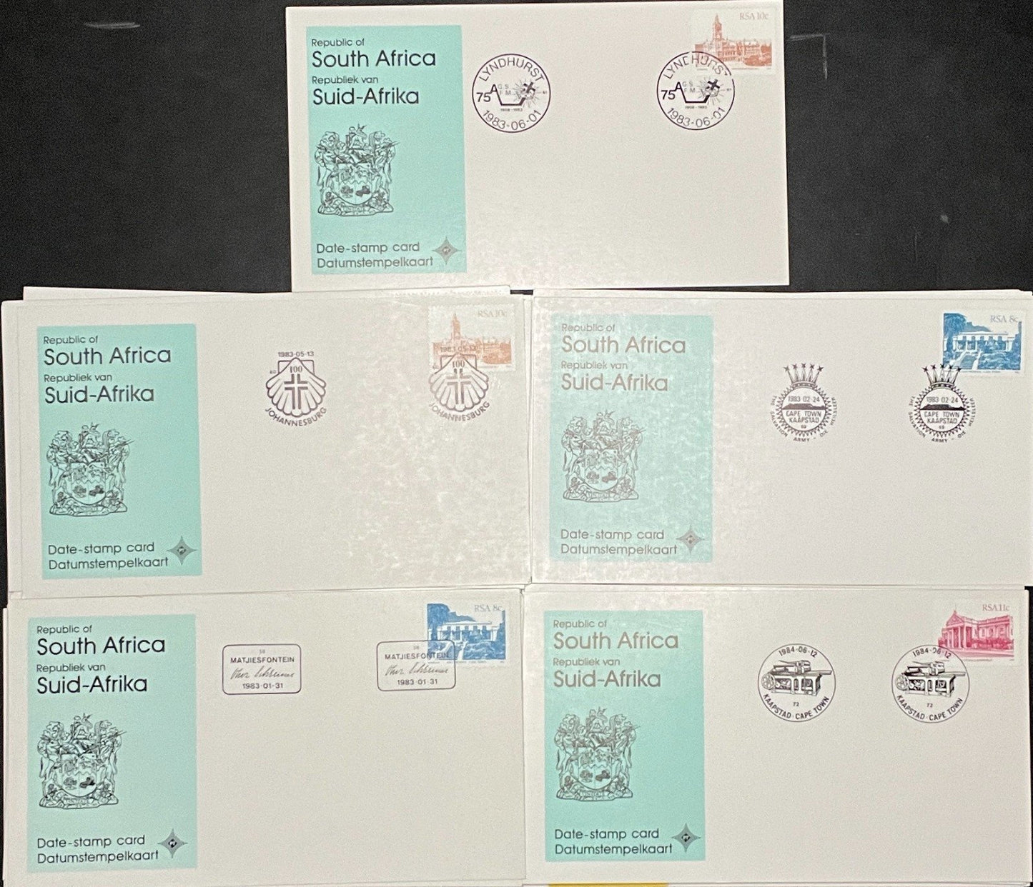 South Africa Event Covers Date Stamp Card Collection 50 Cards ZAYIX