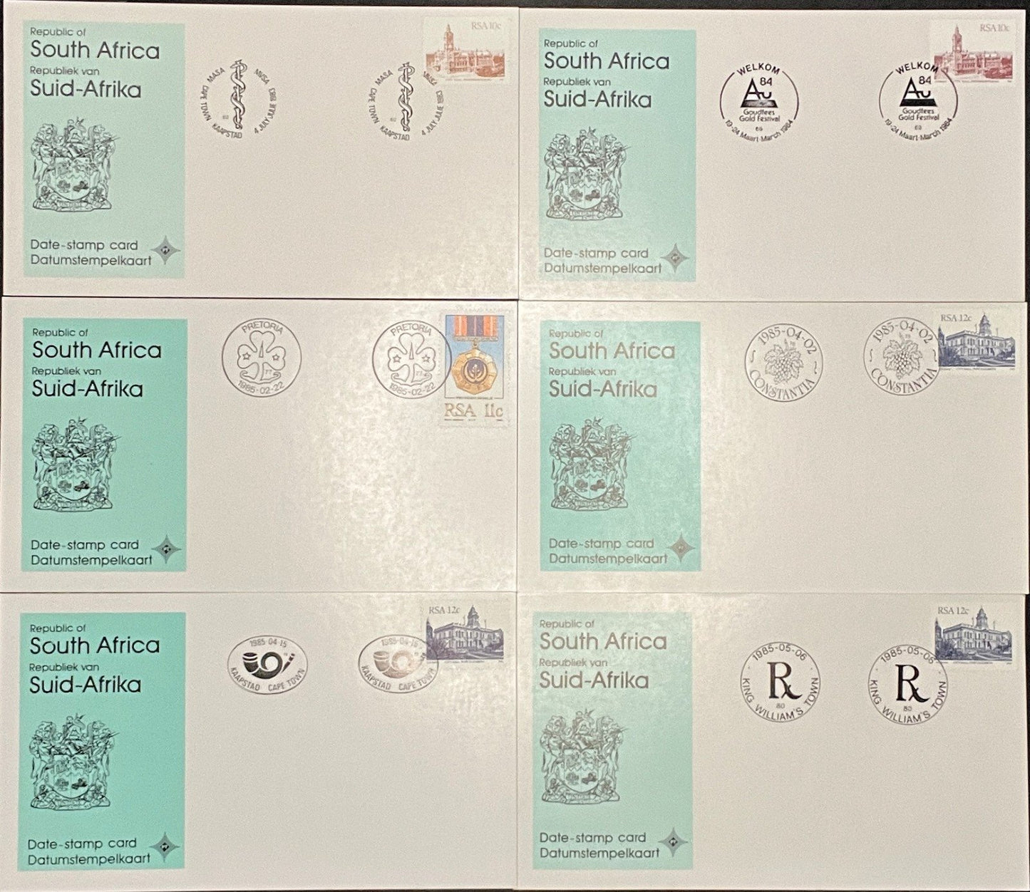 South Africa Event Covers Date Stamp Card Collection 50 Cards ZAYIX