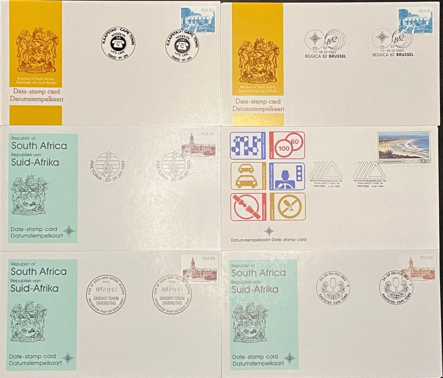South Africa Event Covers Date Stamp Card Collection 50 Cards ZAYIX