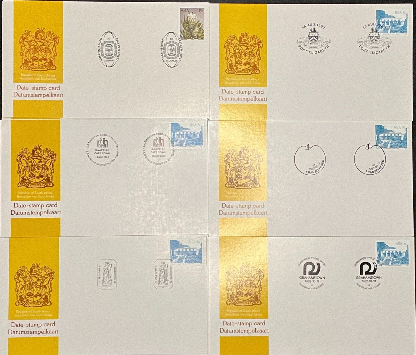 South Africa Event Covers Date Stamp Card Collection 50 Cards ZAYIX