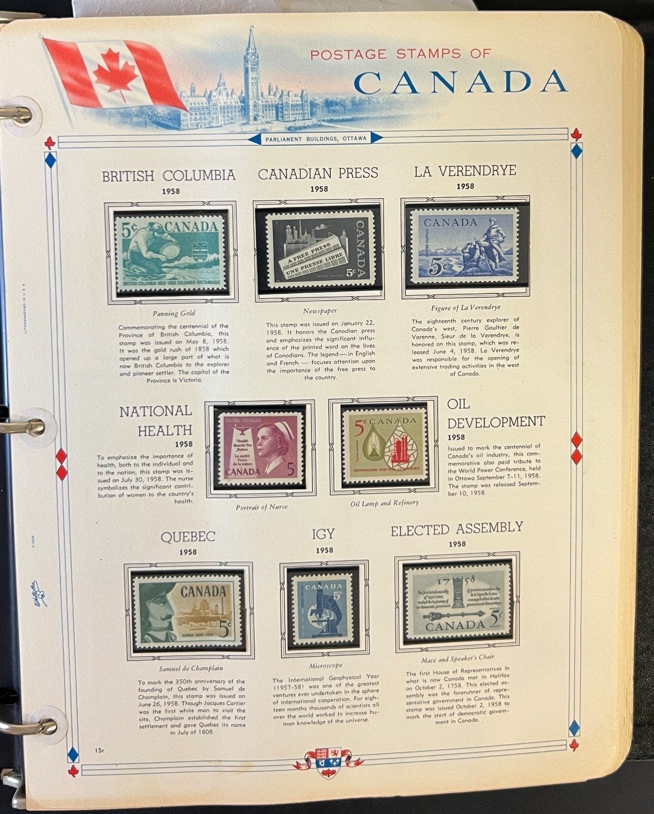 Canada Stamp Collection Album White Ace Pages Mint MNH 1957-1972  ZAYIX