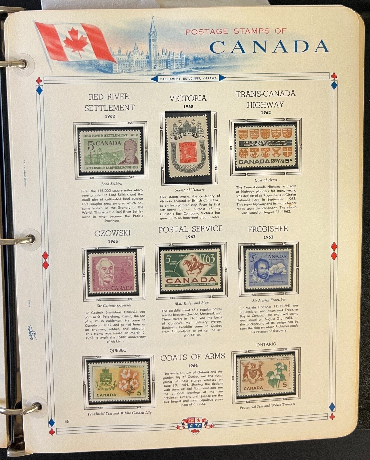 Canada Stamp Collection Album White Ace Pages Mint MNH 1957-1972  ZAYIX