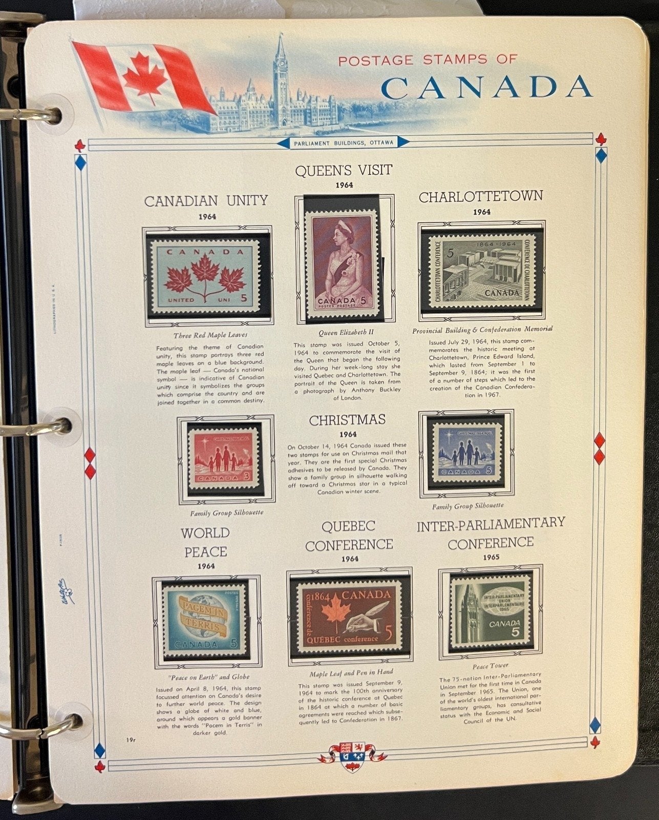 Canada Stamp Collection Album White Ace Pages Mint MNH 1957-1972  ZAYIX