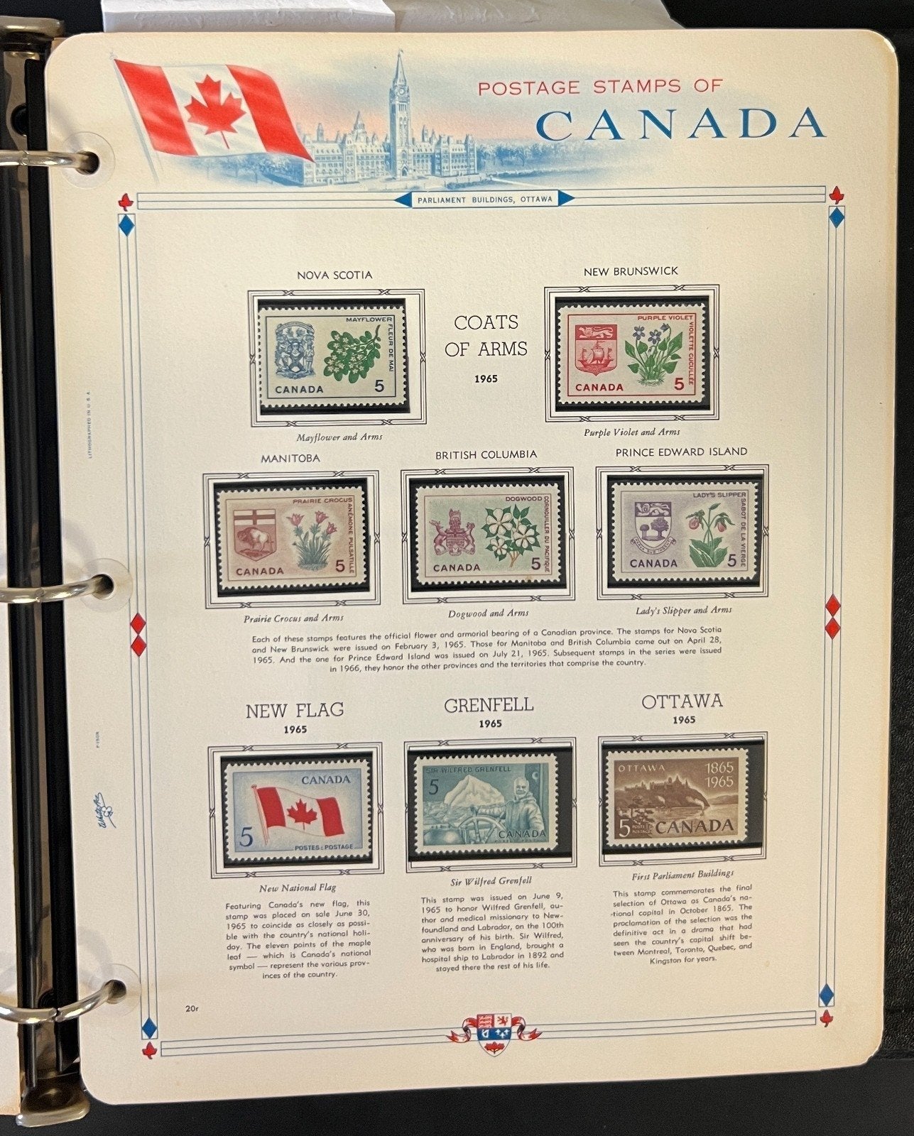 Canada Stamp Collection Album White Ace Pages Mint MNH 1957-1972  ZAYIX