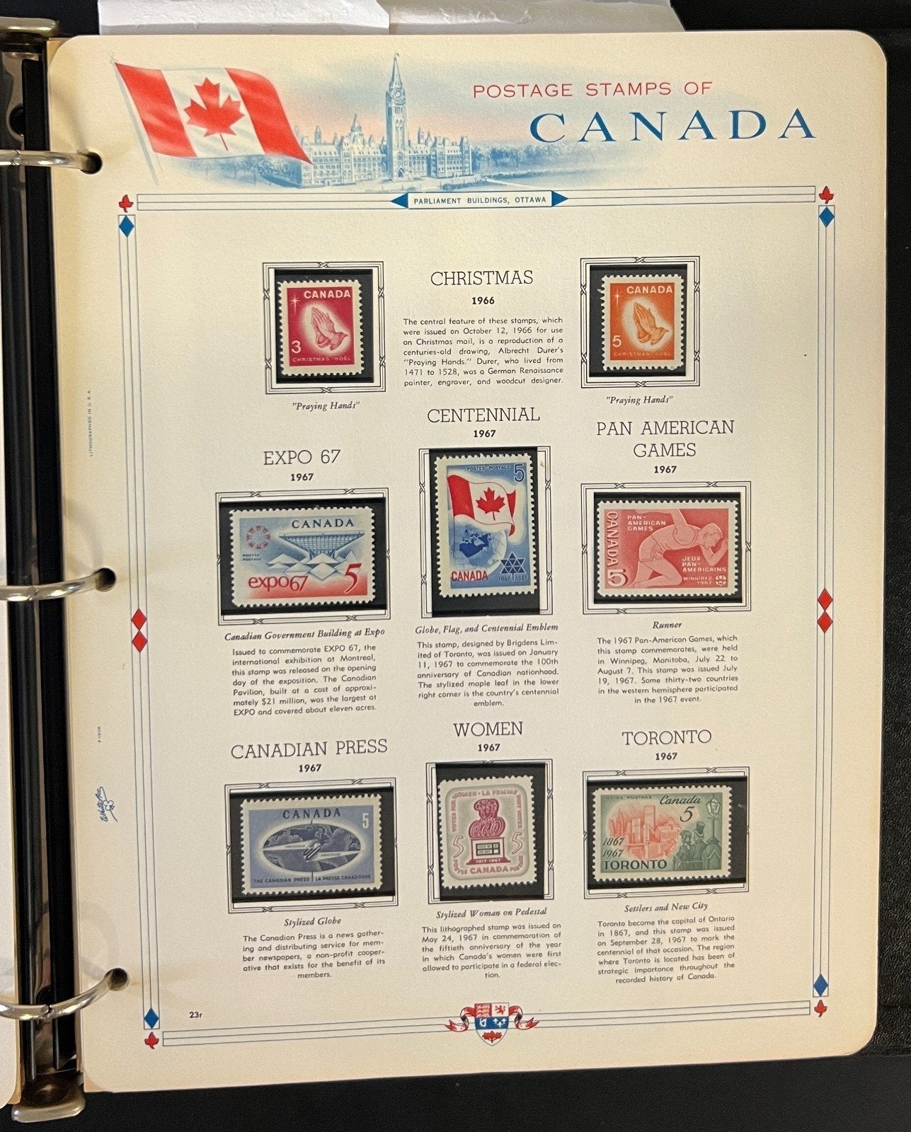 Canada Stamp Collection Album White Ace Pages Mint MNH 1957-1972  ZAYIX