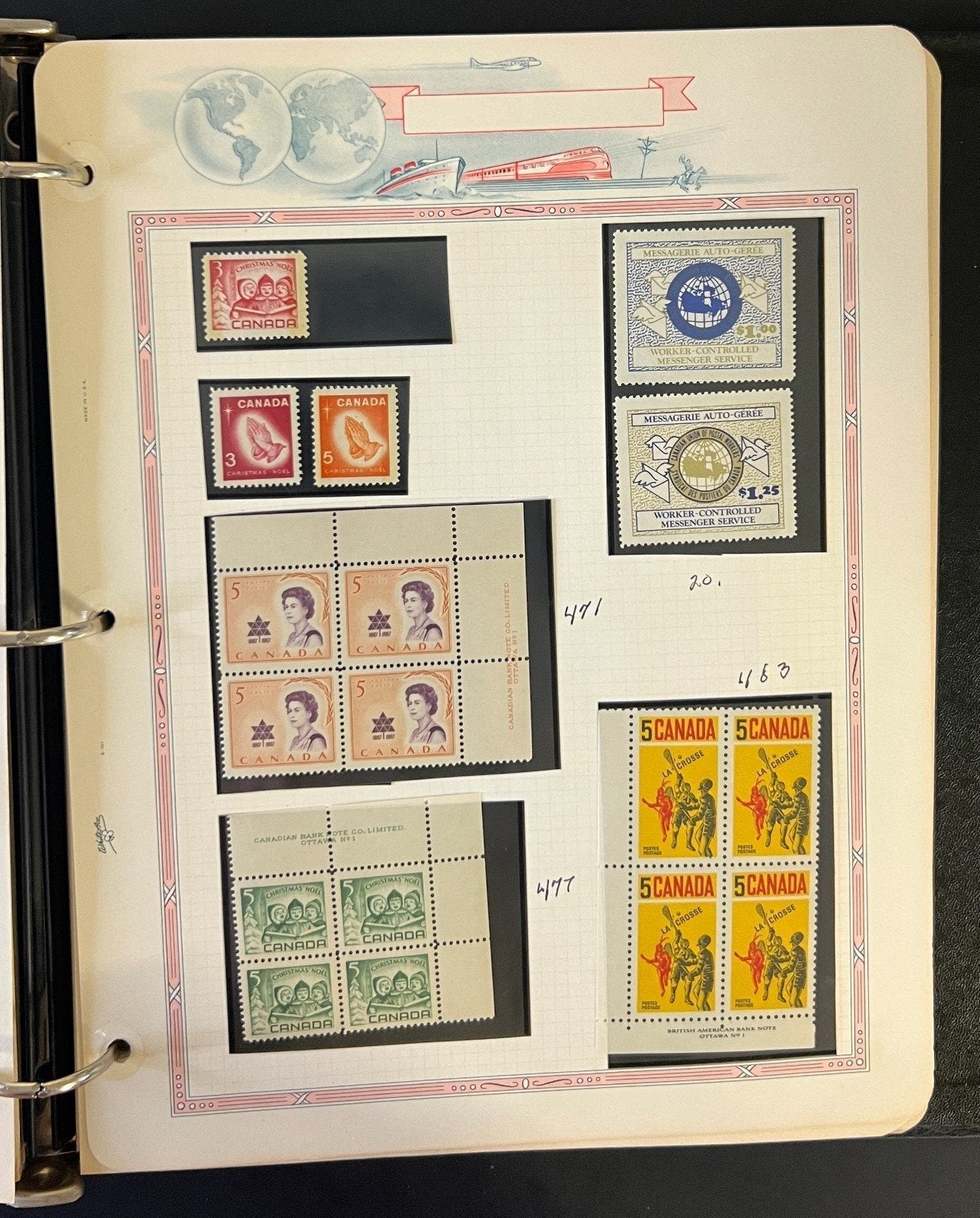 Canada Stamp Collection Album White Ace Pages Mint MNH 1957-1972  ZAYIX