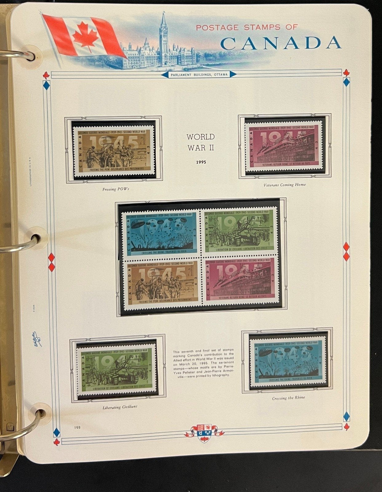 Canada Stamp Collection Album White Ace Pages Very Complete Mint MNH 1995  ZAYIX
