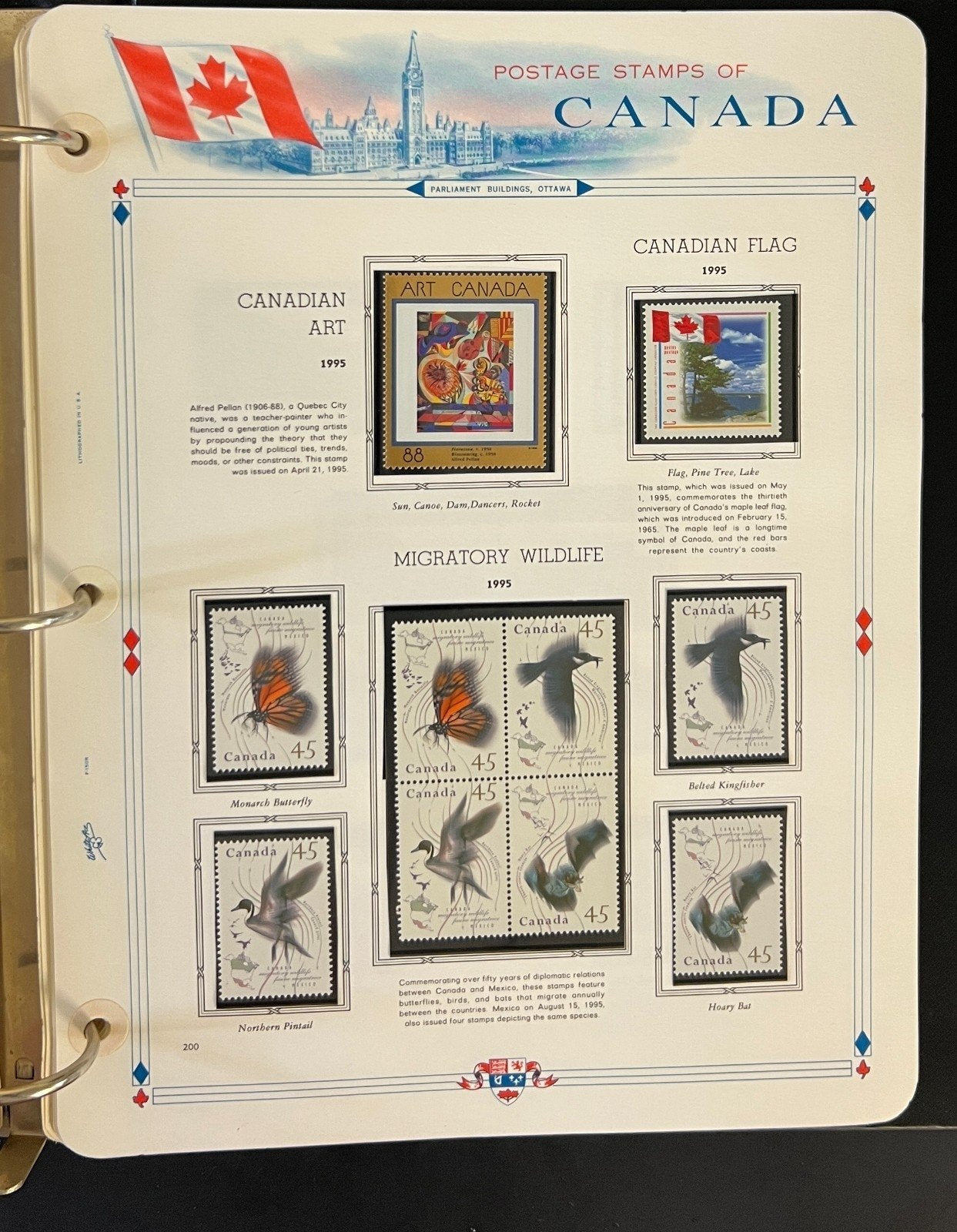 Canada Stamp Collection Album White Ace Pages Very Complete Mint MNH 1995  ZAYIX
