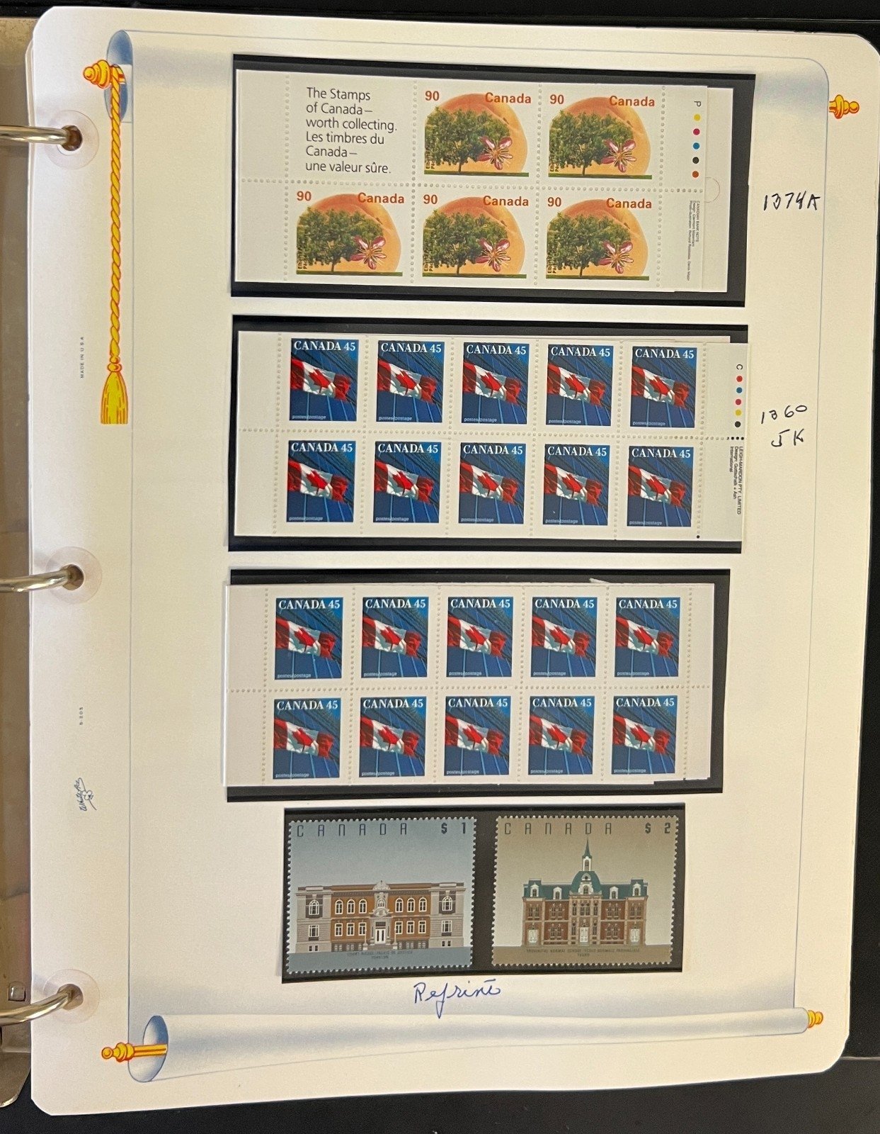 Canada Stamp Collection Album White Ace Pages Very Complete Mint MNH 1995  ZAYIX