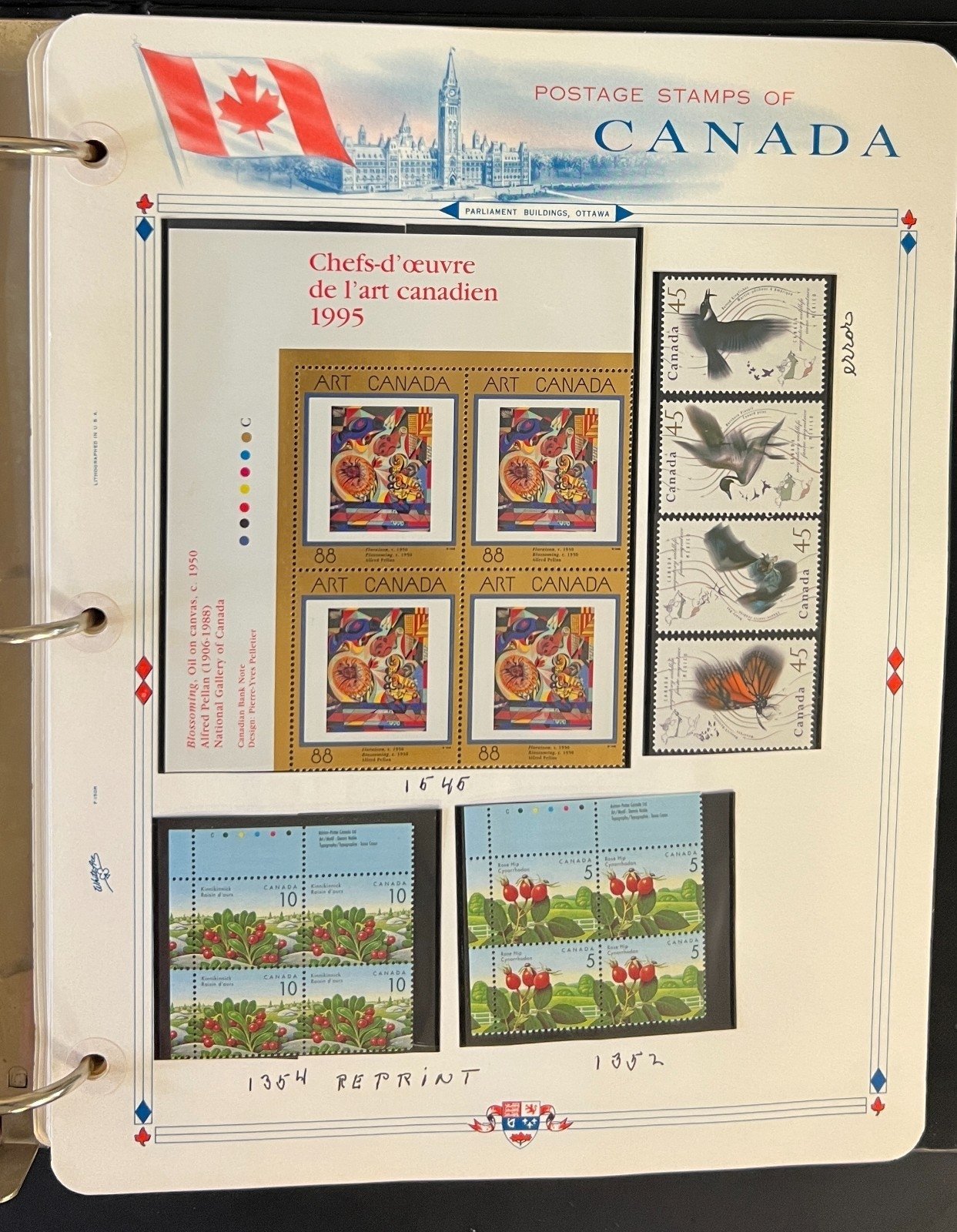 Canada Stamp Collection Album White Ace Pages Very Complete Mint MNH 1995  ZAYIX
