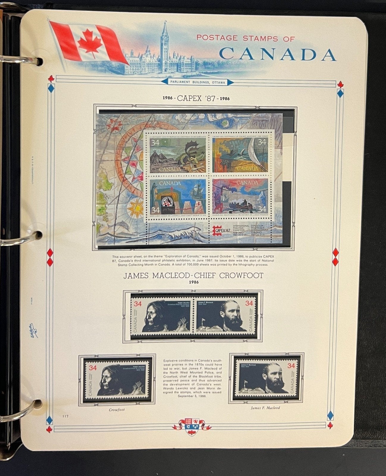Canada Stamp Collection Album White Ace Pages Mint MNH 1982-1989  ZAYIX