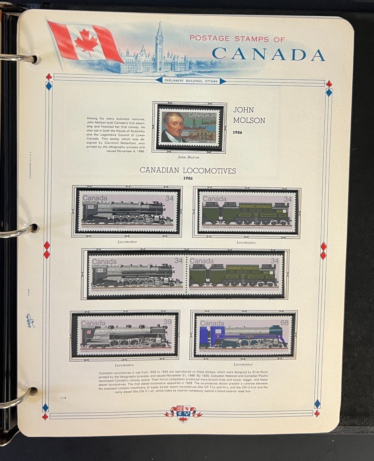 Canada Stamp Collection Album White Ace Pages Mint MNH 1982-1989  ZAYIX