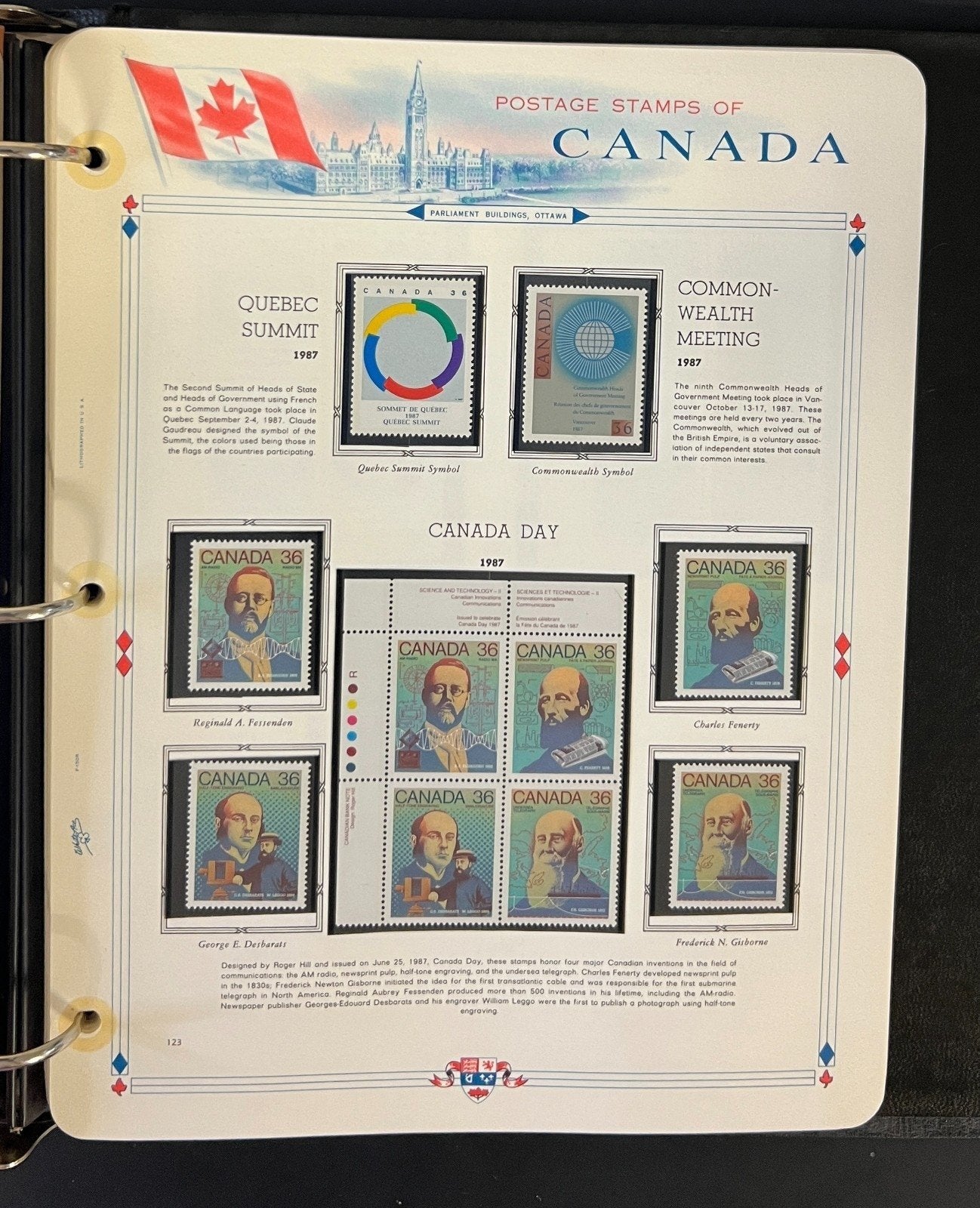 Canada Stamp Collection Album White Ace Pages Mint MNH 1982-1989  ZAYIX