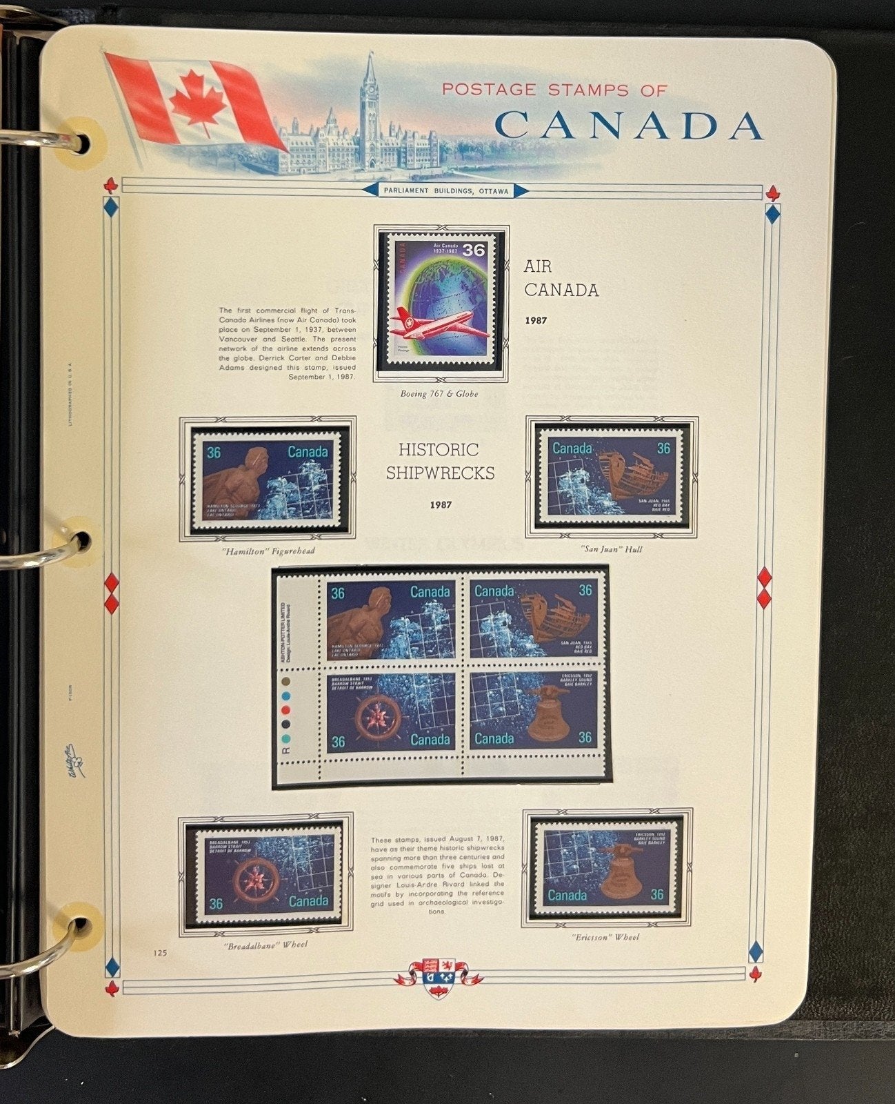 Canada Stamp Collection Album White Ace Pages Mint MNH 1982-1989  ZAYIX