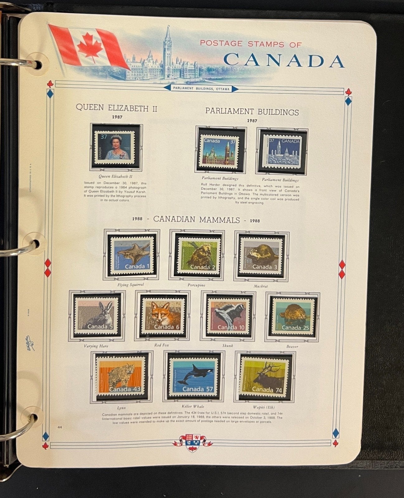 Canada Stamp Collection Album White Ace Pages Mint MNH 1982-1989  ZAYIX