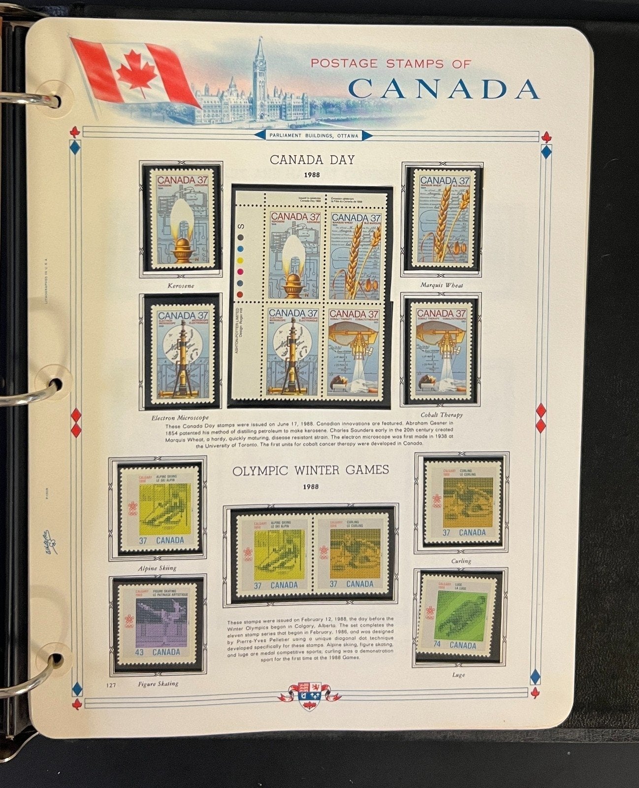 Canada Stamp Collection Album White Ace Pages Mint MNH 1982-1989  ZAYIX