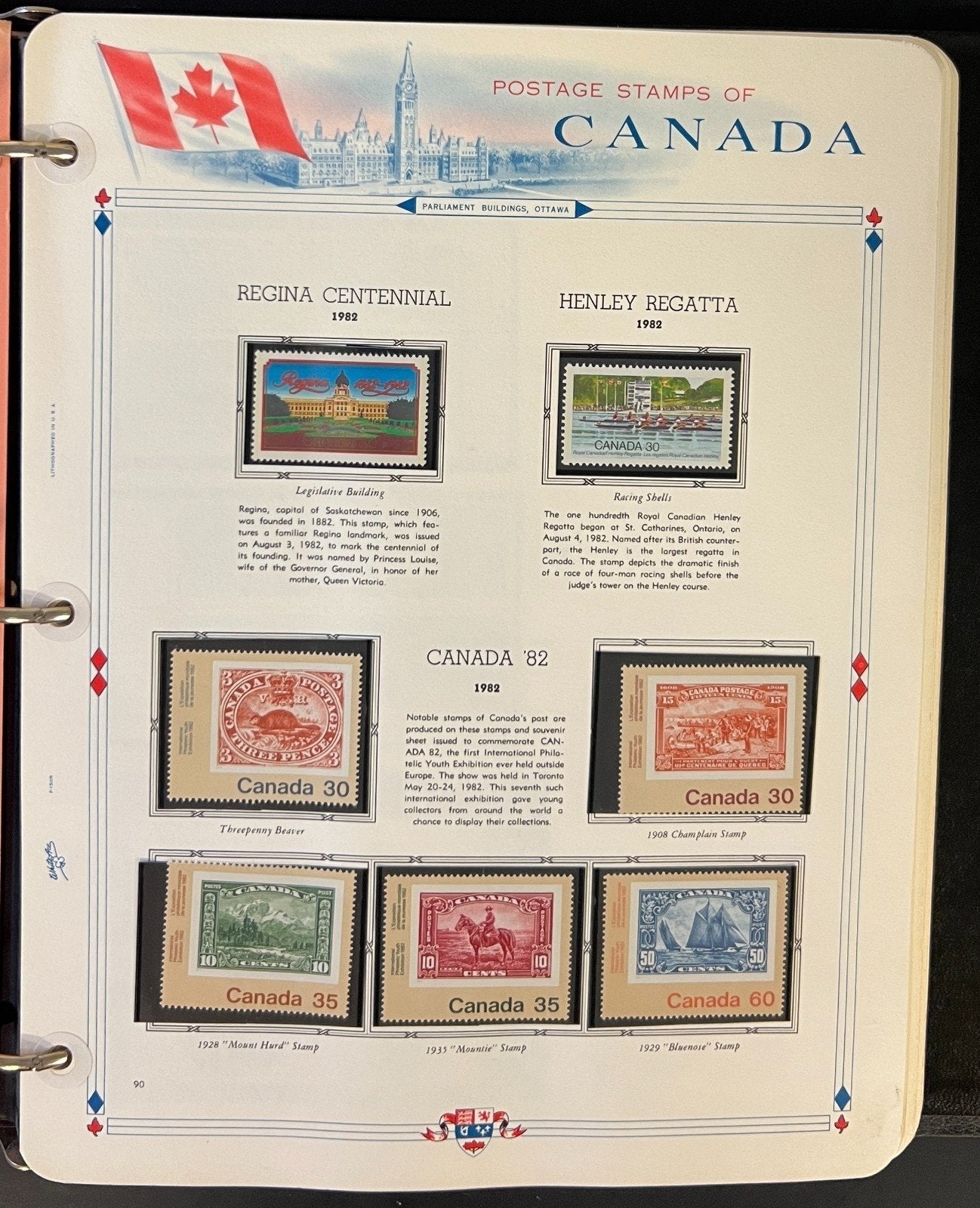 Canada Stamp Collection Album White Ace Pages Mint MNH 1982-1989  ZAYIX