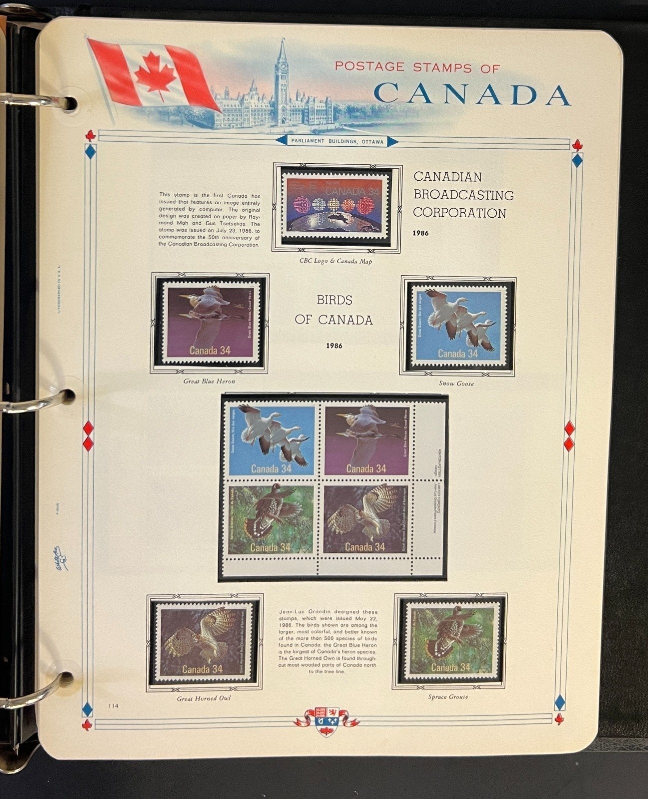 Canada Stamp Collection Album White Ace Pages Mint MNH 1982-1989  ZAYIX