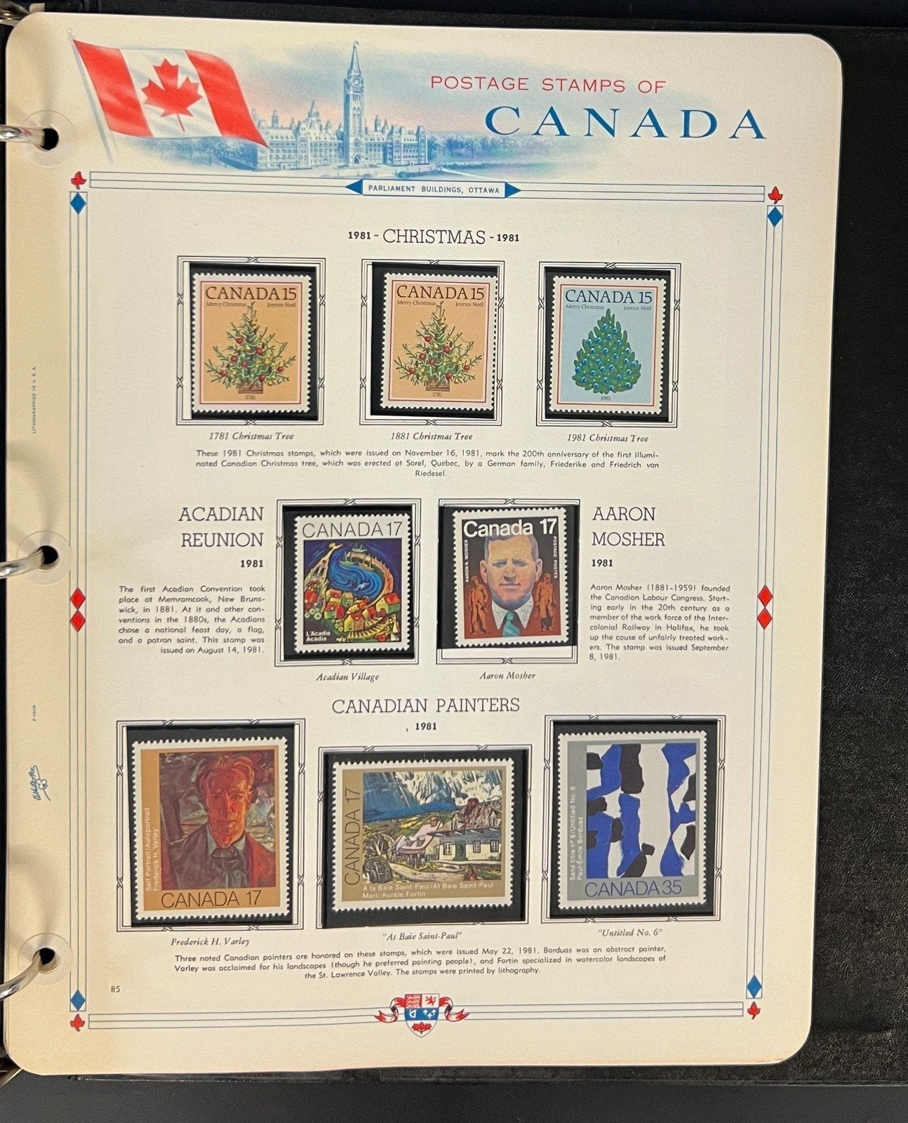 Canada Stamp Collection Album White Ace Pages Mint MNH 1978-1985 ZAYIX