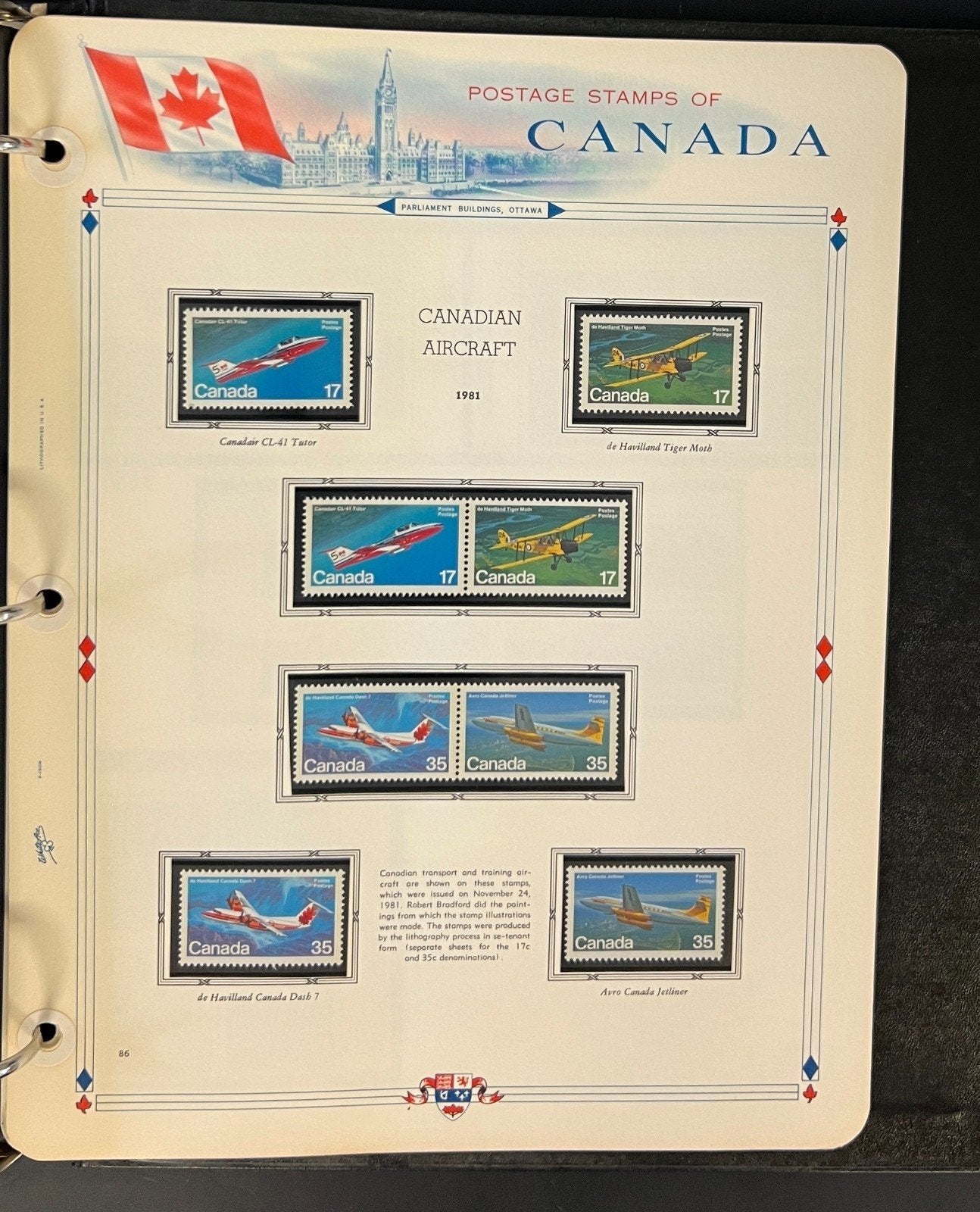 Canada Stamp Collection Album White Ace Pages Mint MNH 1978-1985 ZAYIX