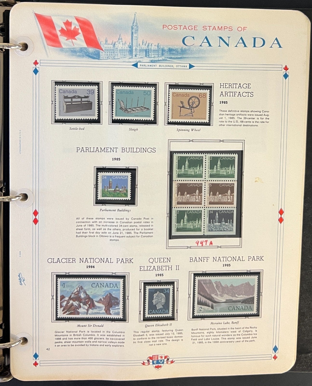 Canada Stamp Collection Album White Ace Pages Mint MNH 1978-1985 ZAYIX