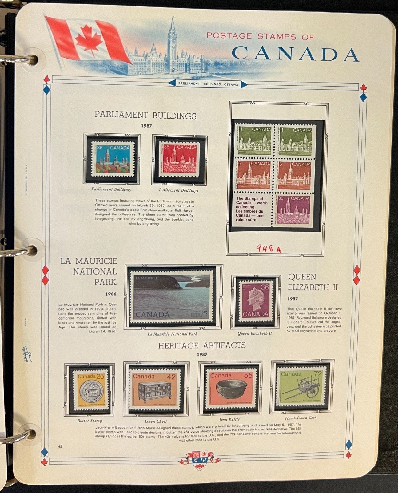 Canada Stamp Collection Album White Ace Pages Mint MNH 1978-1985 ZAYIX