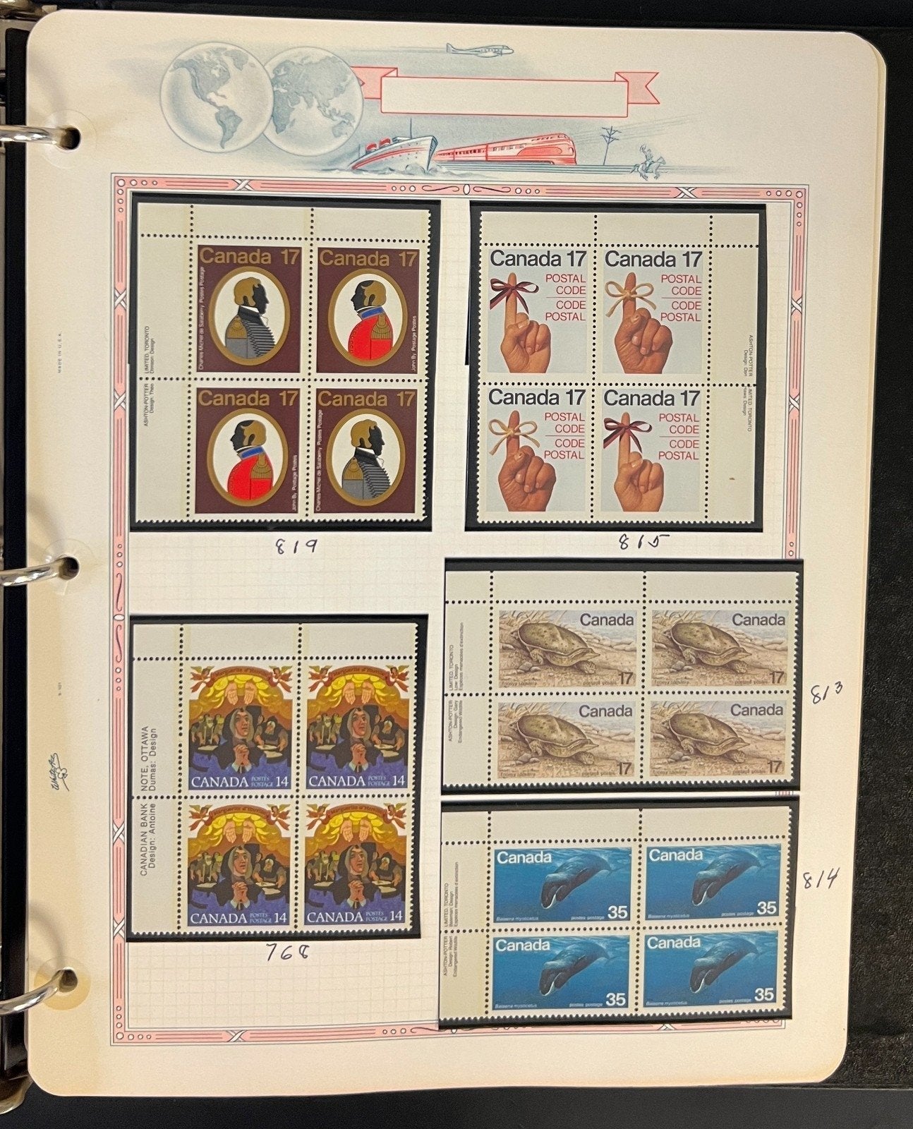 Canada Stamp Collection Album White Ace Pages Mint MNH 1978-1985 ZAYIX