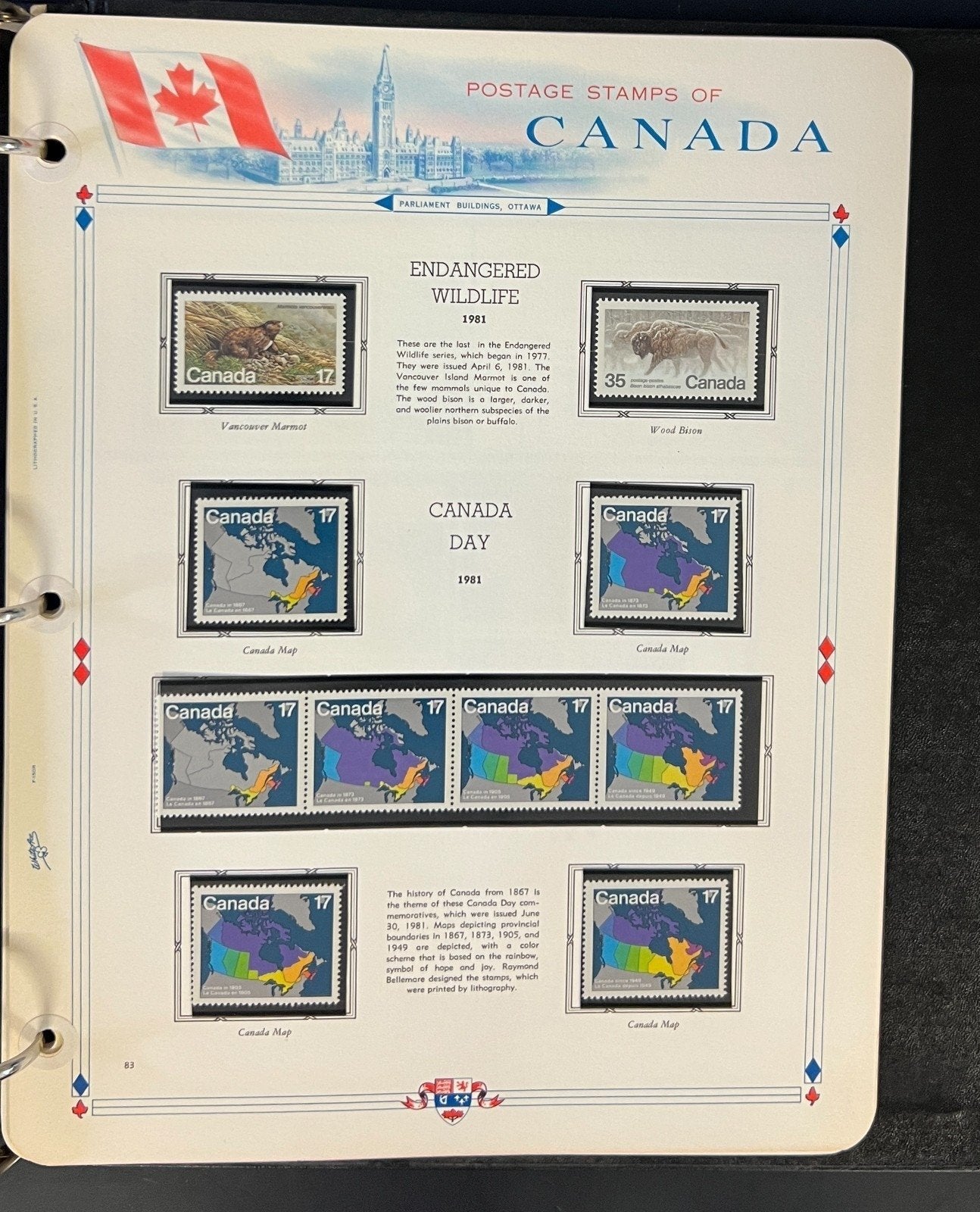 Canada Stamp Collection Album White Ace Pages Mint MNH 1978-1985 ZAYIX