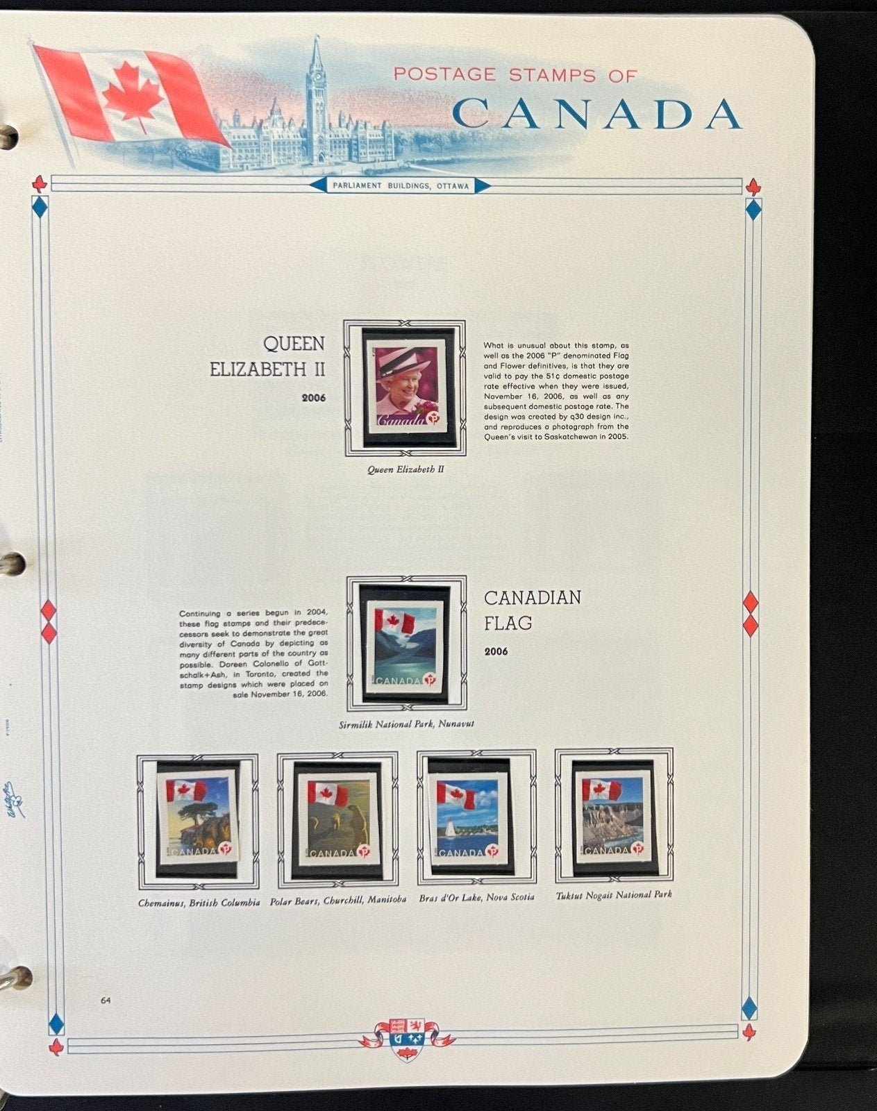 Canada Stamp Collection Album White Ace Pages Mint MNH 2005-2007 ZAYIX