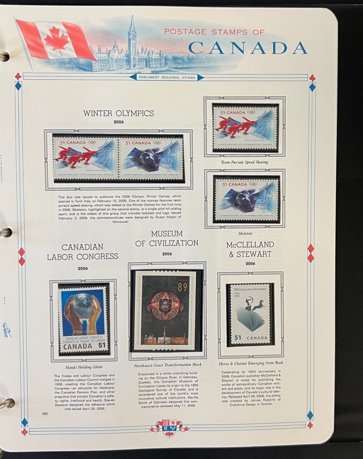 Canada Stamp Collection Album White Ace Pages Mint MNH 2005-2007 ZAYIX