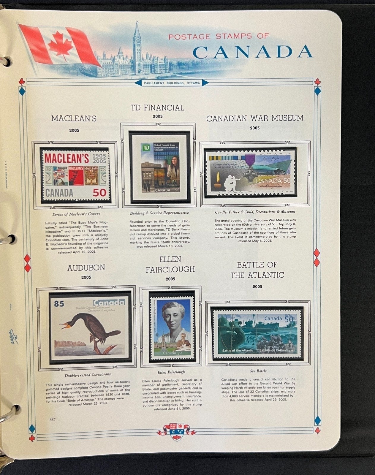 Canada Stamp Collection Album White Ace Pages Mint MNH 2005-2007 ZAYIX