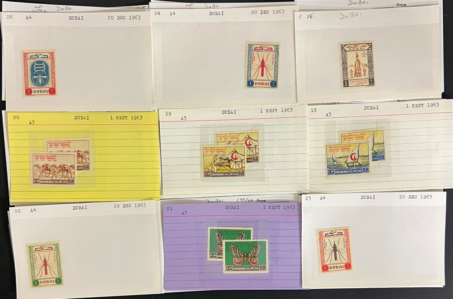 Middle Eastern Countries Stamp Collection Dealer Cards Mint & Used ZAYIX