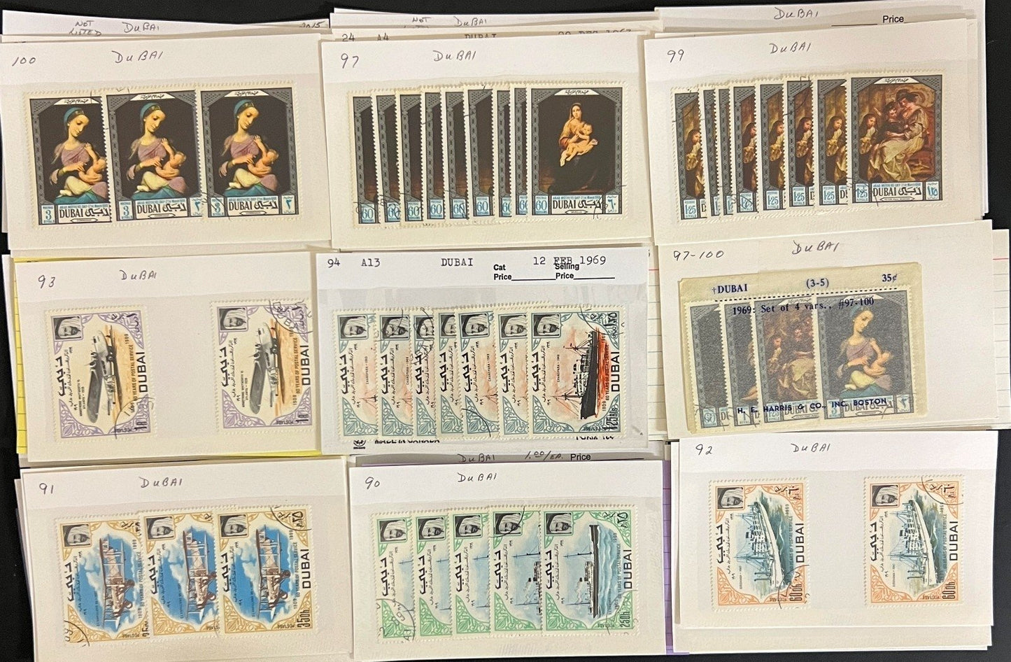 Middle Eastern Countries Stamp Collection Dealer Cards Mint & Used ZAYIX