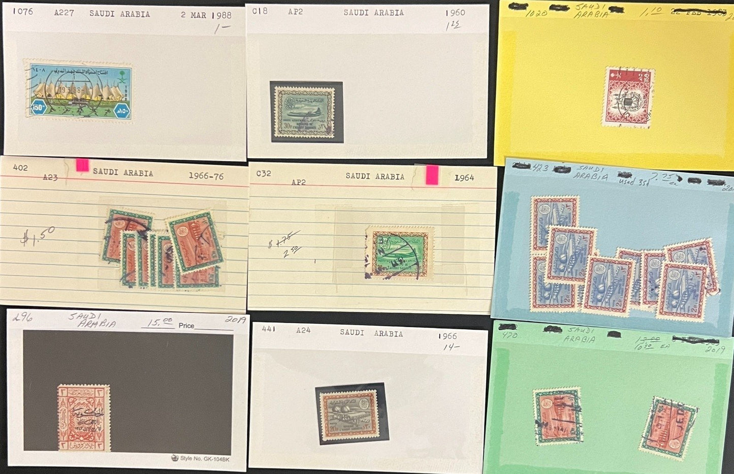 Middle Eastern Countries Stamp Collection Dealer Cards Mint & Used ZAYIX