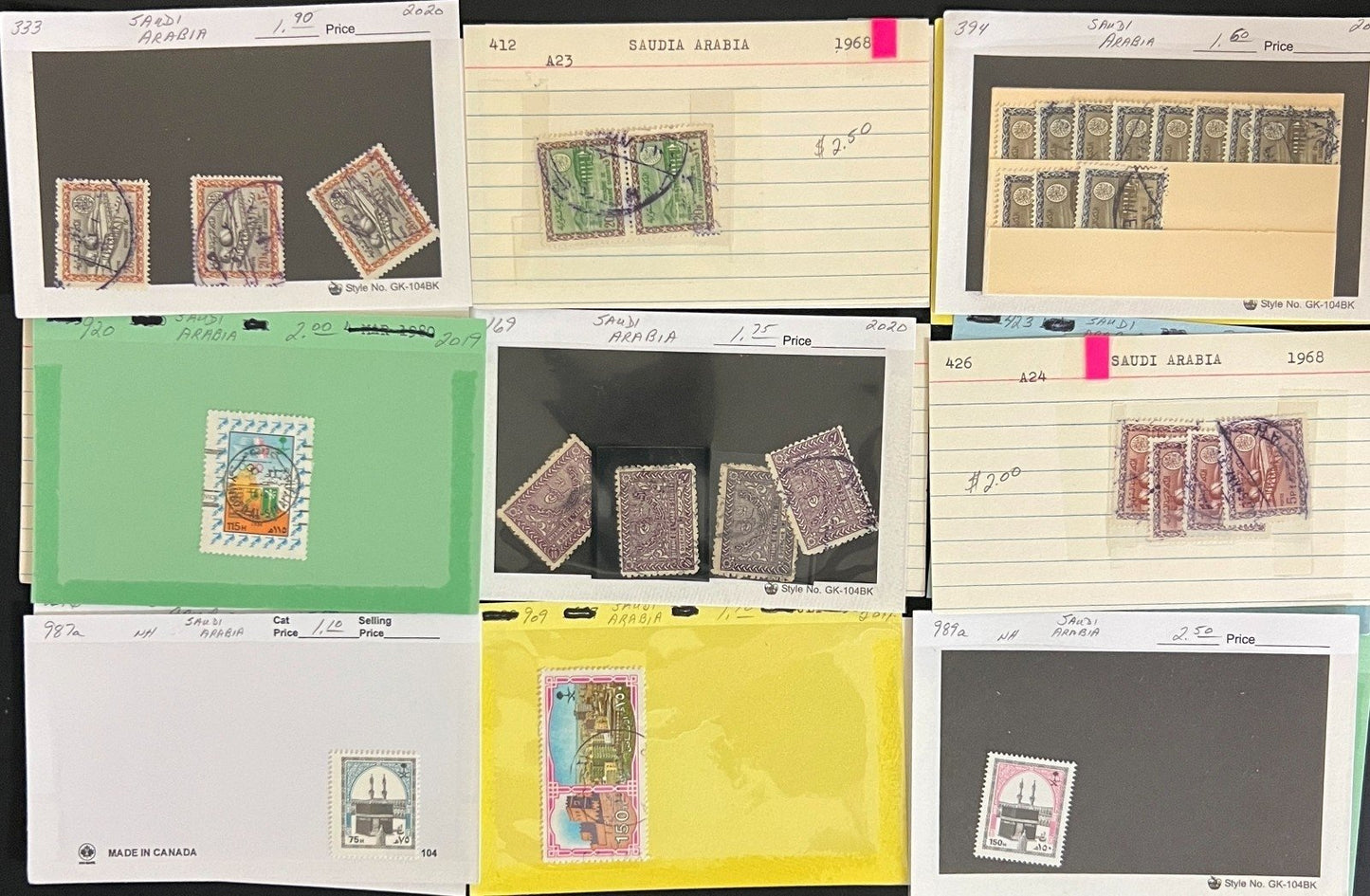 Middle Eastern Countries Stamp Collection Dealer Cards Mint & Used ZAYIX