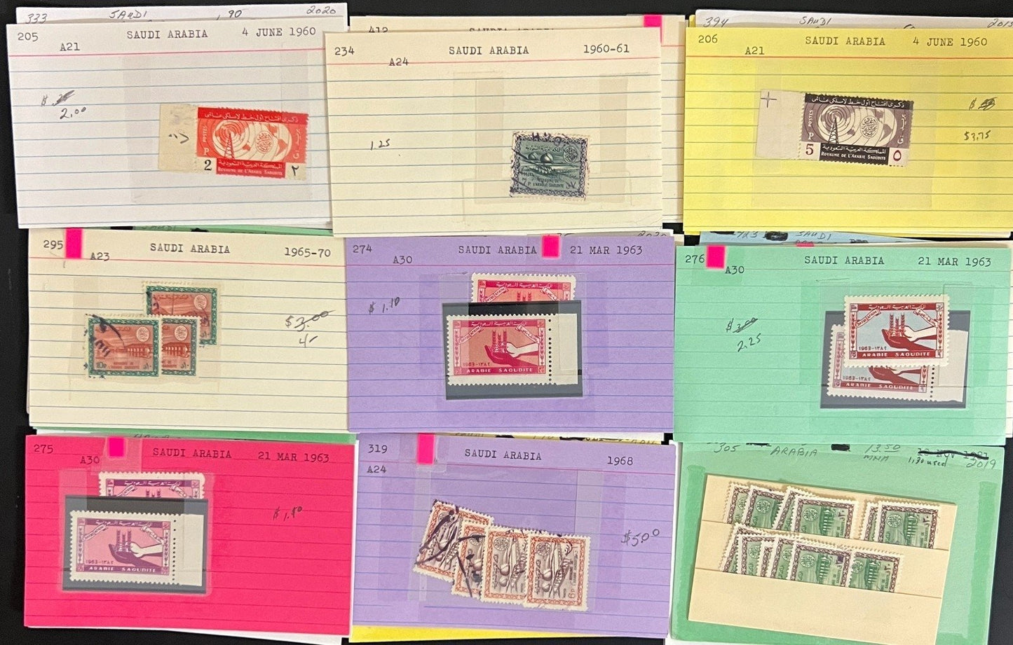Middle Eastern Countries Stamp Collection Dealer Cards Mint & Used ZAYIX