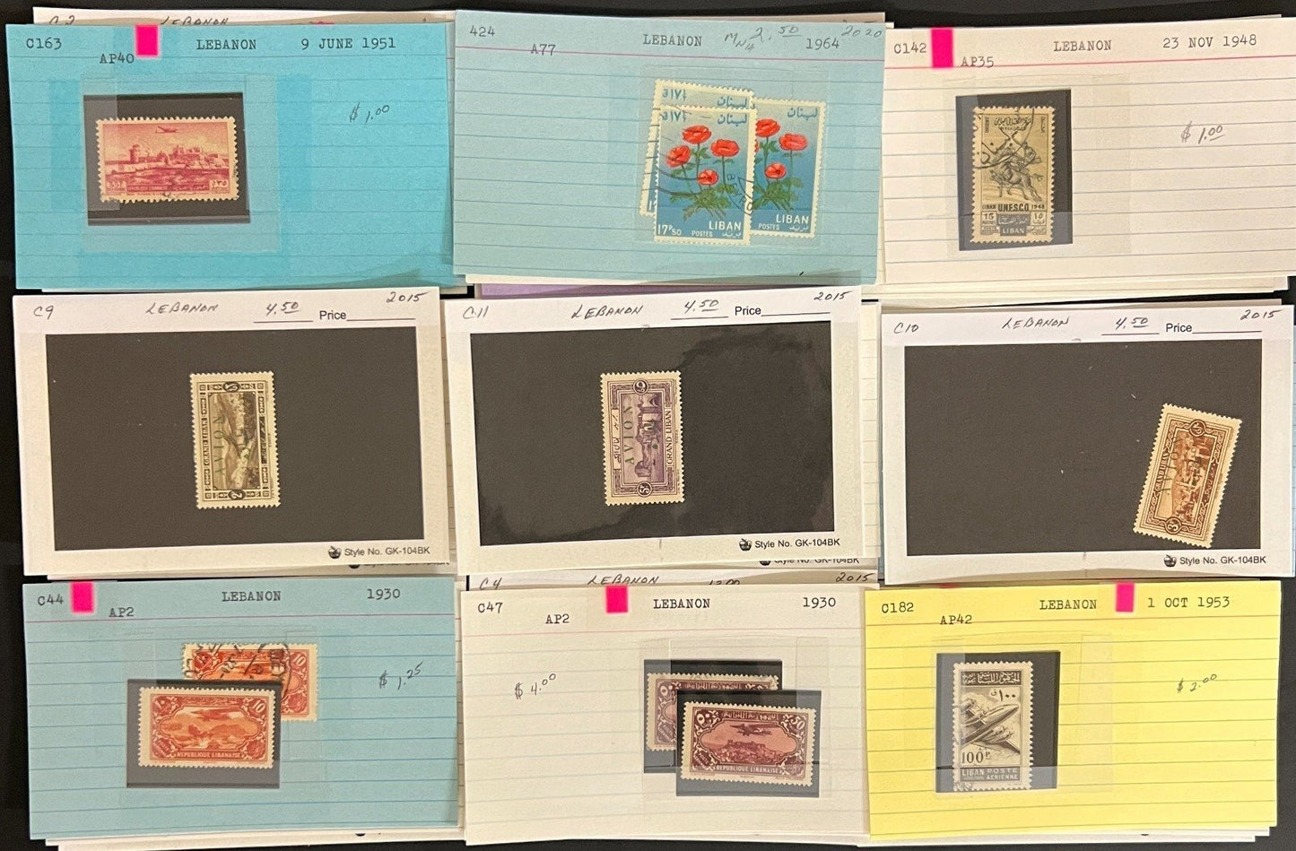 Middle Eastern Countries Stamp Collection Dealer Cards Mint & Used ZAYIX