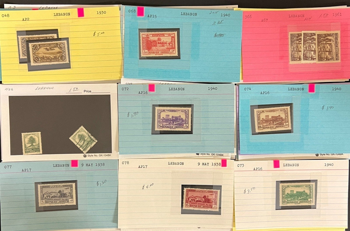 Middle Eastern Countries Stamp Collection Dealer Cards Mint & Used ZAYIX