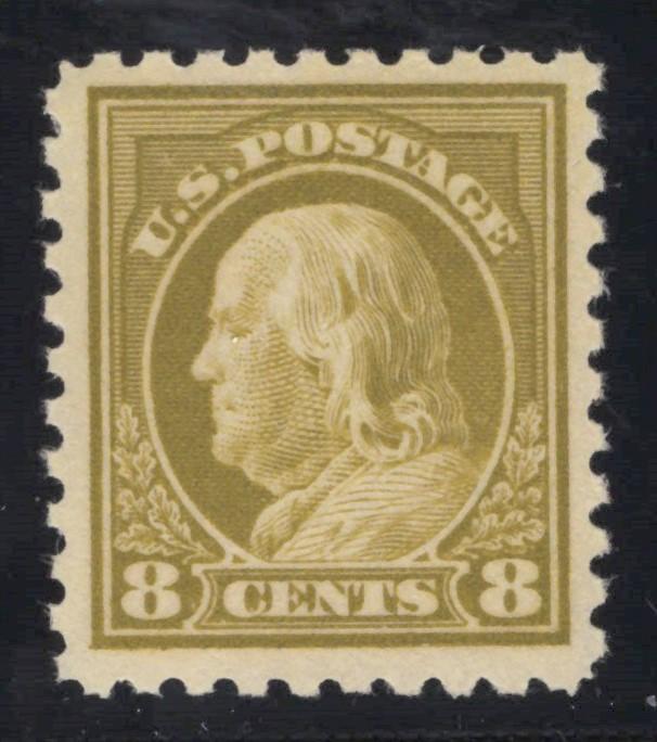 US 431 MNH XF Grade 90 PSAG 1915 8c Pale Olive Green Perf 10 SL Wmk ZAYIX