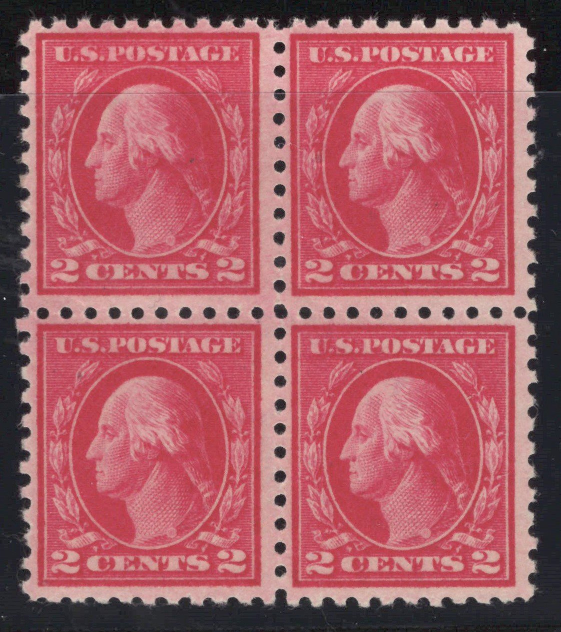 US 425 MNH FVF Block PSAG Cert 1914 2c Rose Red Washington Perf 10 SL WMK ZAYIX