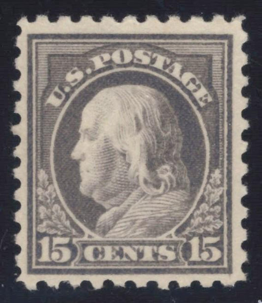 US 437 MNH VF PSAG Cert 1915 15c Gray Franklin Perf 10 SL Wmk ZAYIX