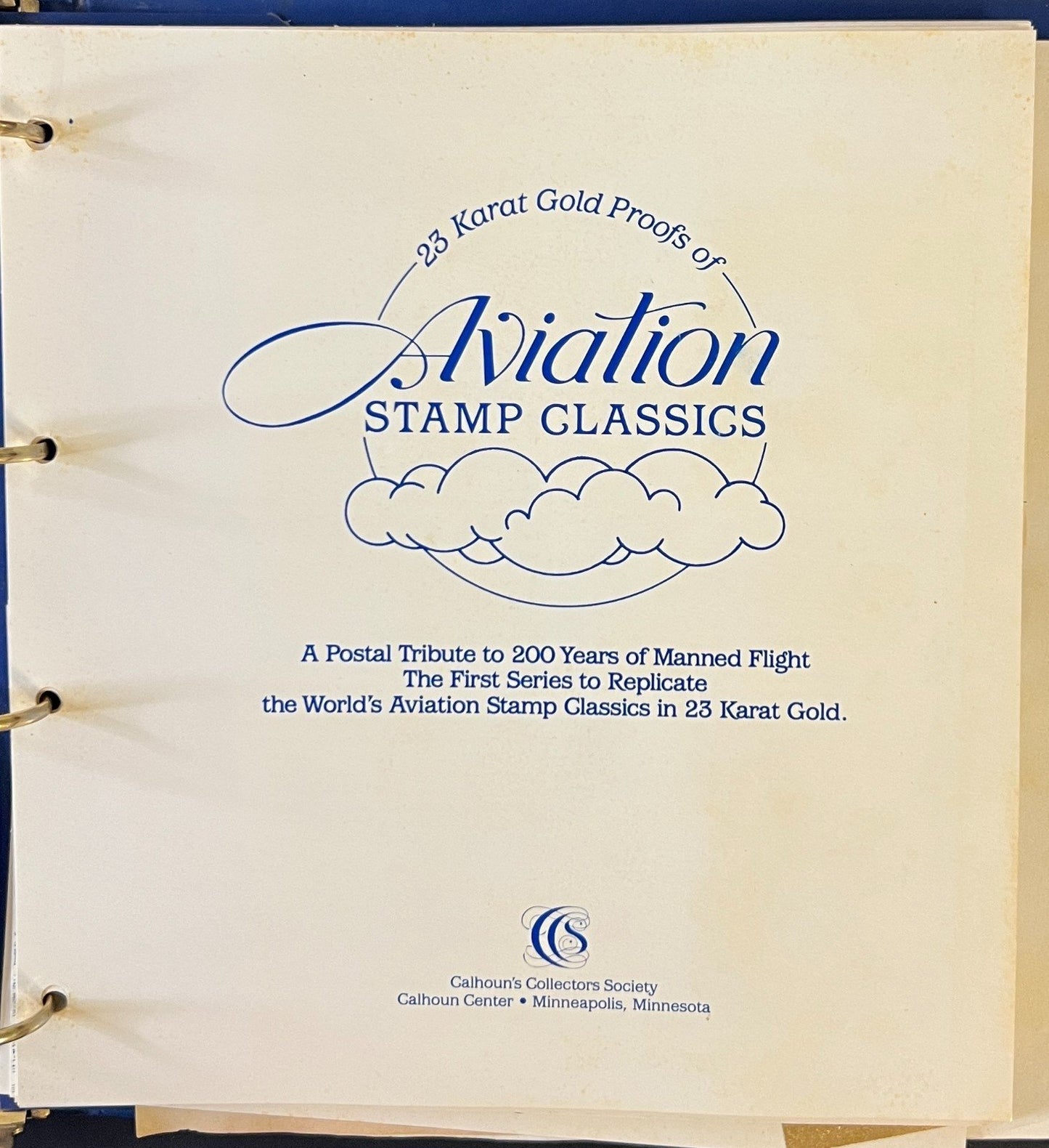 Aviation Stamp Classics Collection Album 23 Karat Gold Proofs MNH ZAYIX